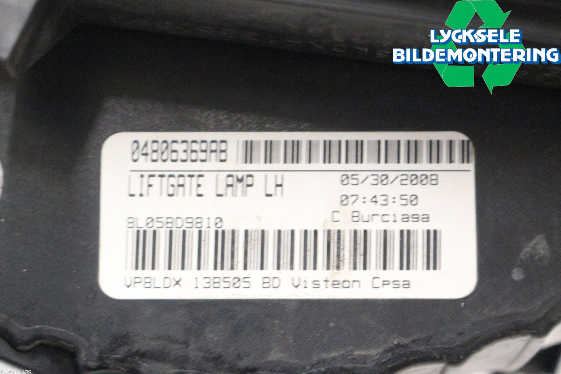 Dodge JOURNEY Bakljus Lucka Vä
