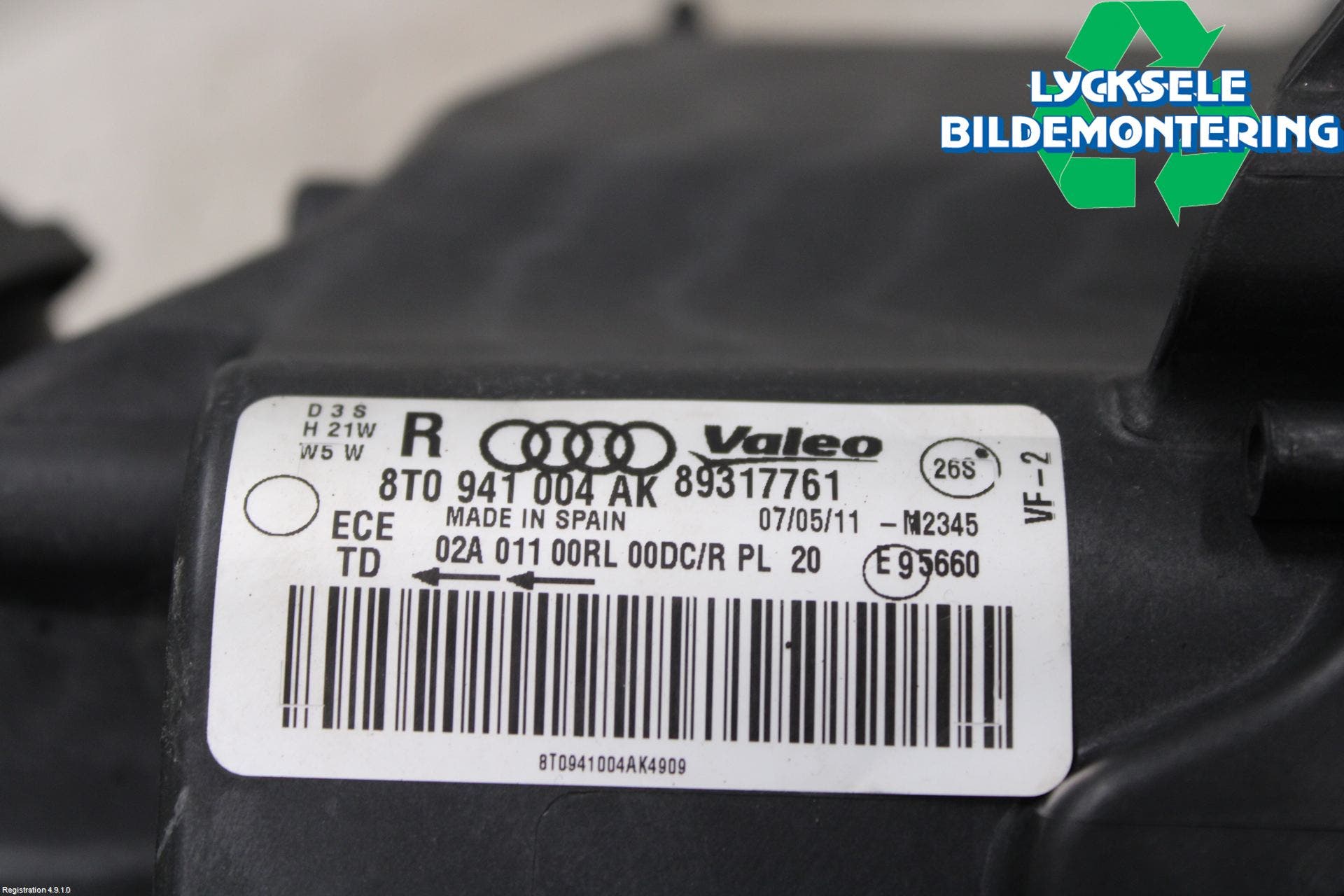 Audi A5 07-16 Strålkastare Höger