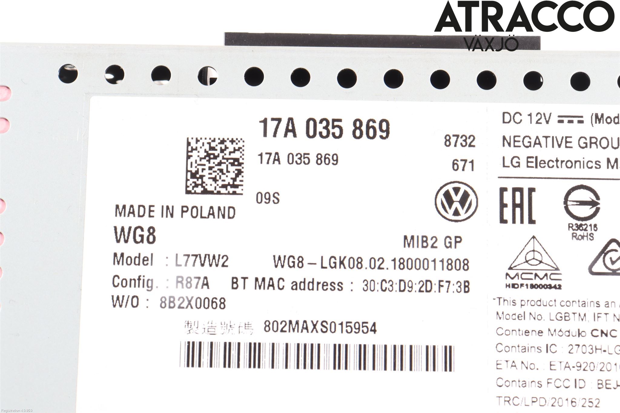 Volkswagen VW POLO VI 18->> Cd Radio - Multimediapanel