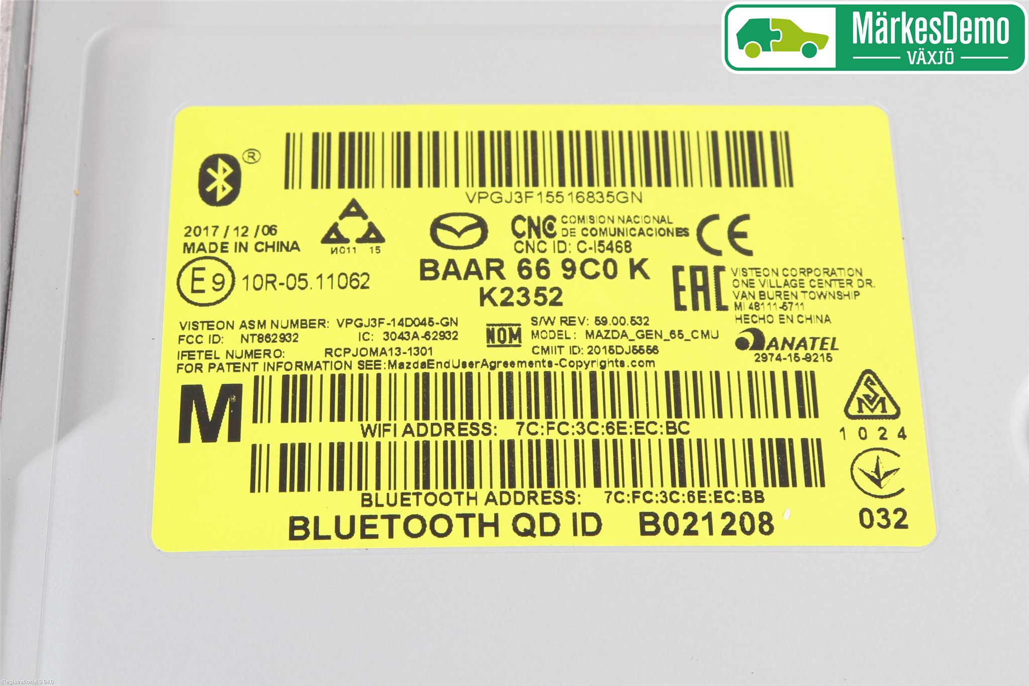 Mazda 6 13- Cd Radio - Multimediapanel