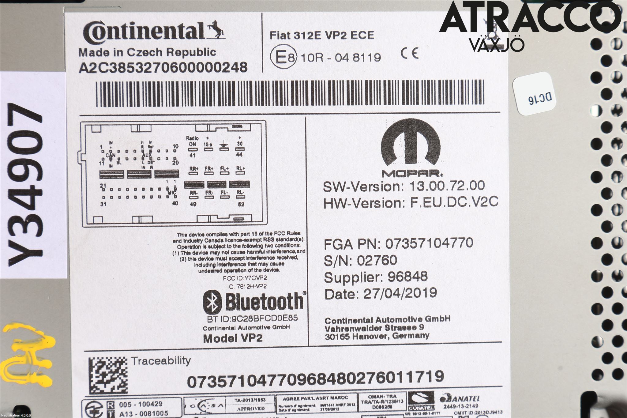 Fiat 500 07- Cd Radio - Multimediapanel