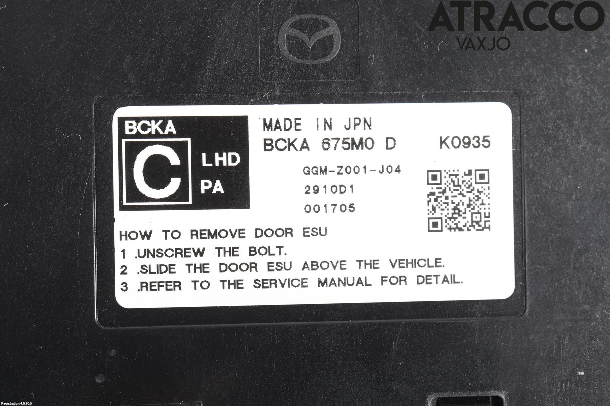 Mazda 3 IV 19- Styrenhet Dörr