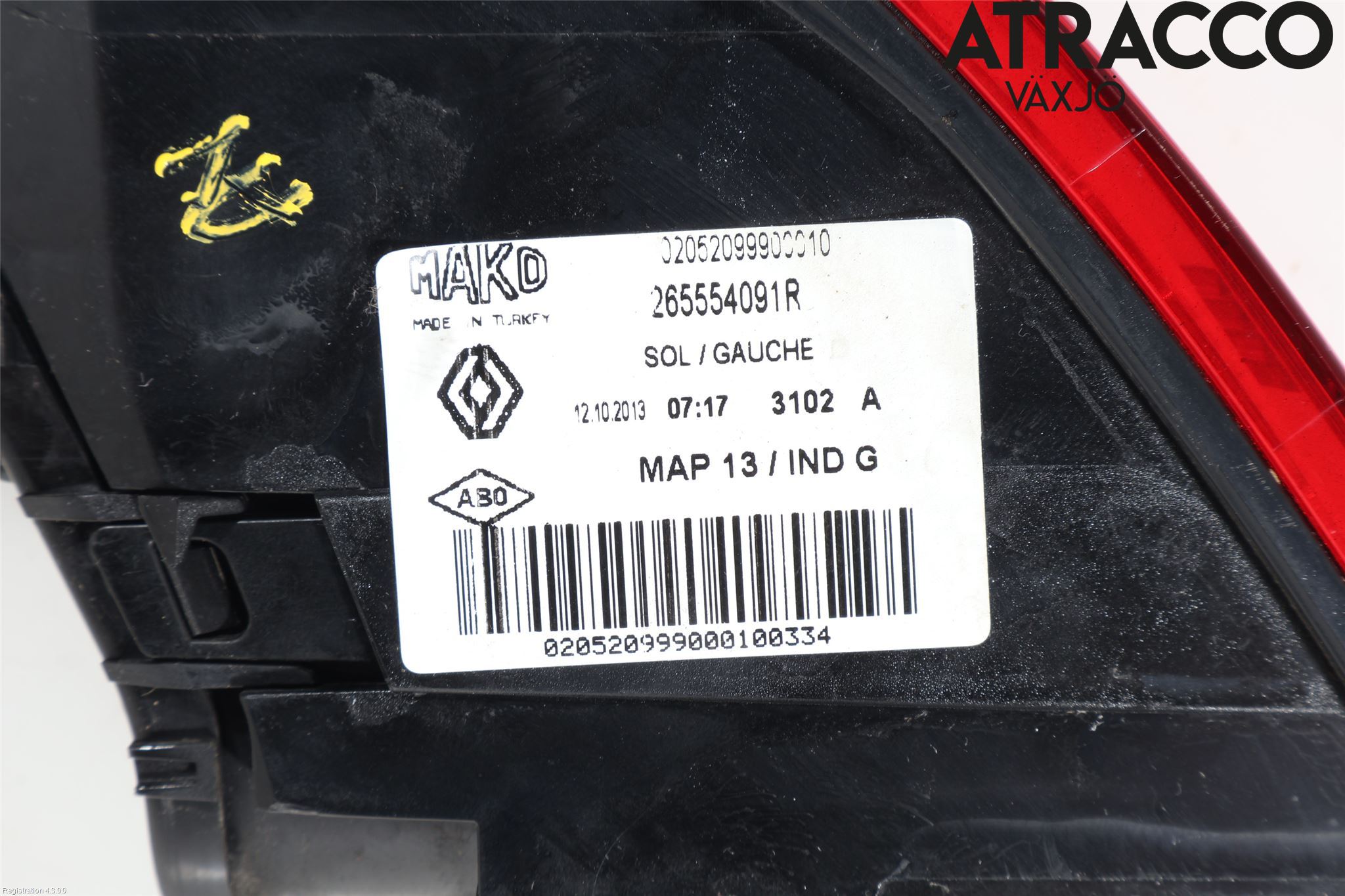 Renault CLIO IV 12-16 Bakljus Vänster