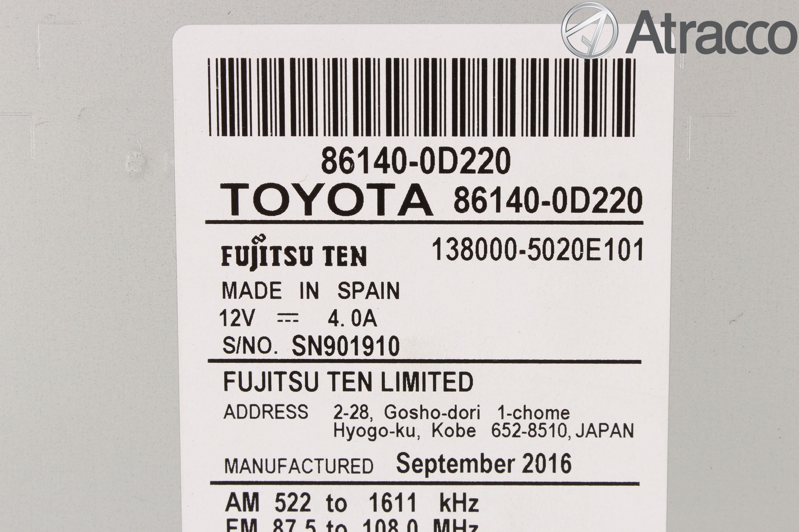 Toyota YARIS XP130 15-20 Cd Radio - Multimediapanel