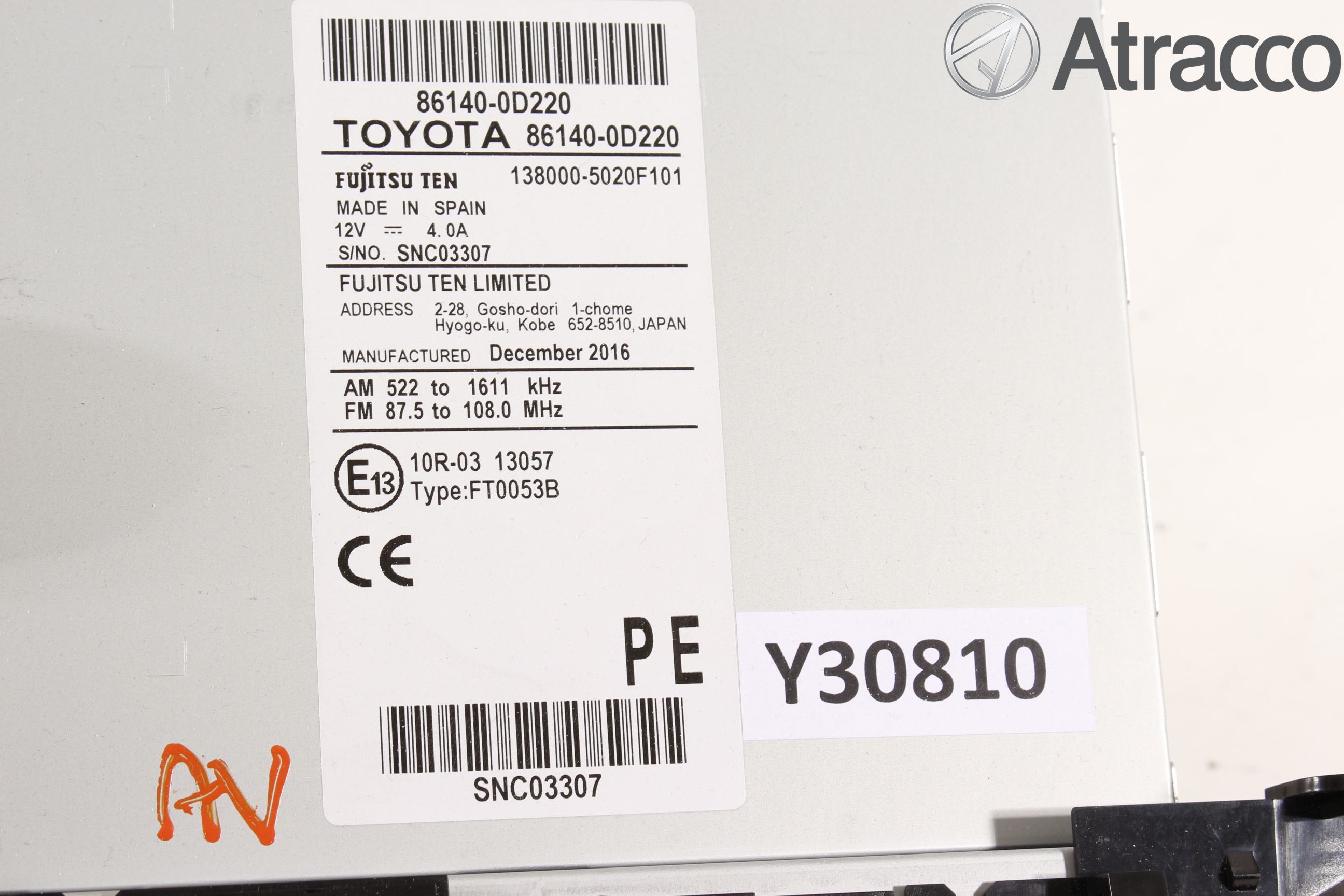 Toyota YARIS XP130 15-20 Cd Radio - Multimediapanel