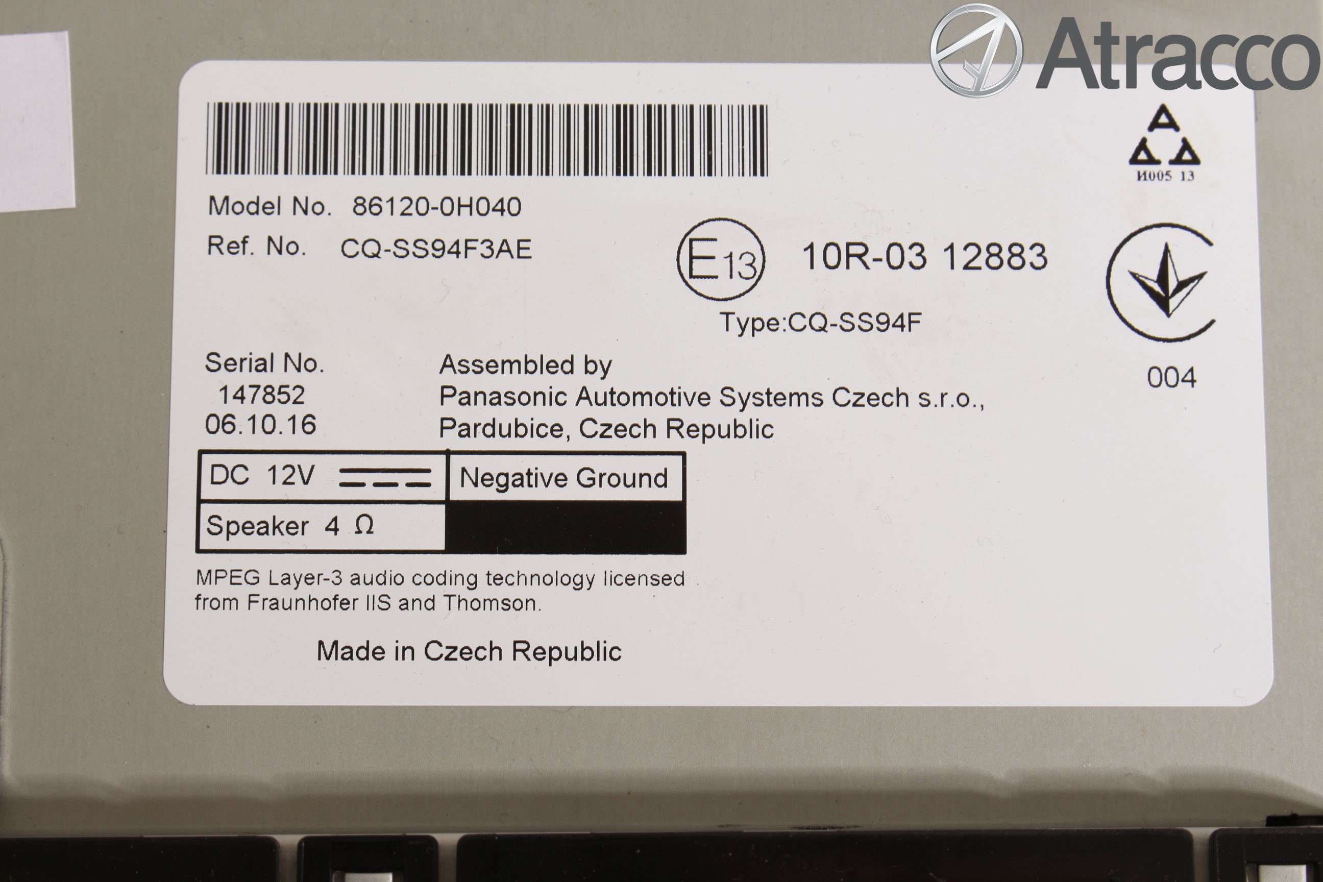 Toyota AYGO 15-21 Cd Radio - Multimediapanel