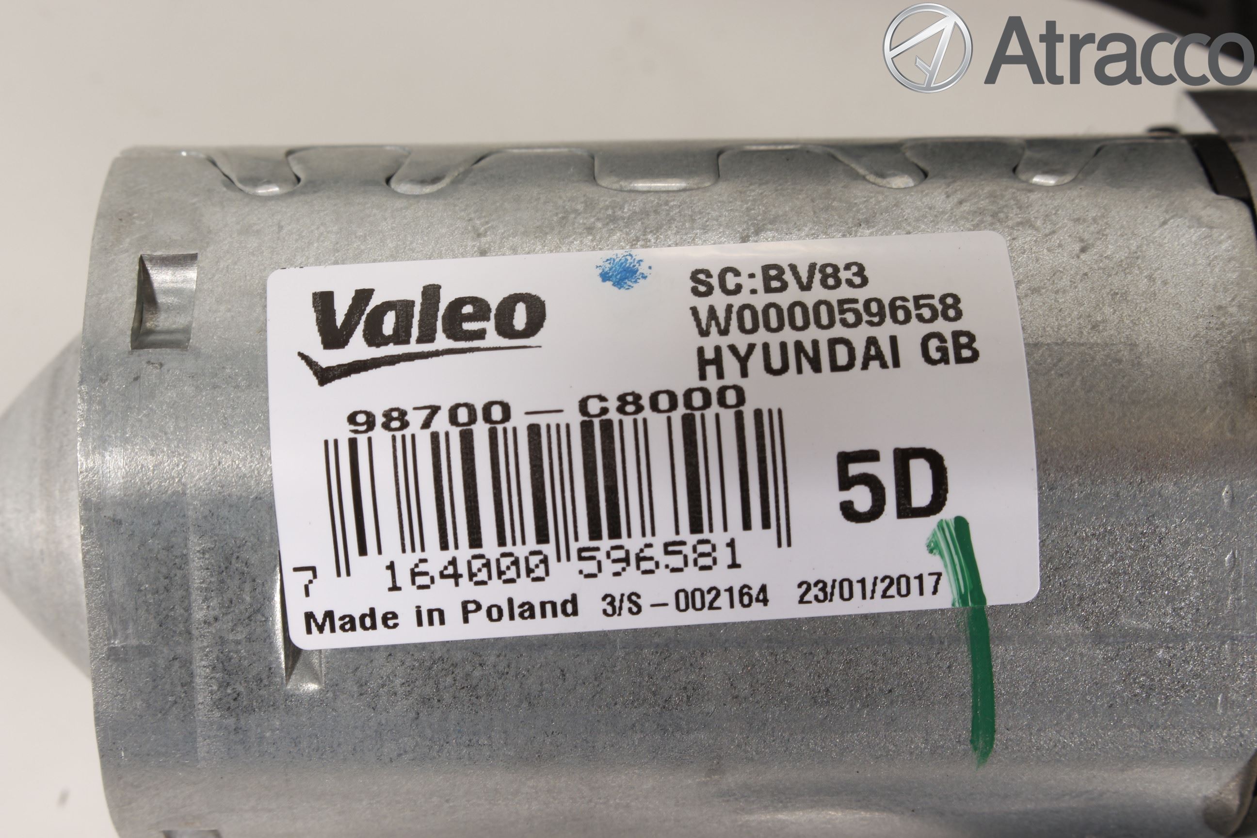 Hyundai i20 GB 15-20 Torkarmotor Baklucka