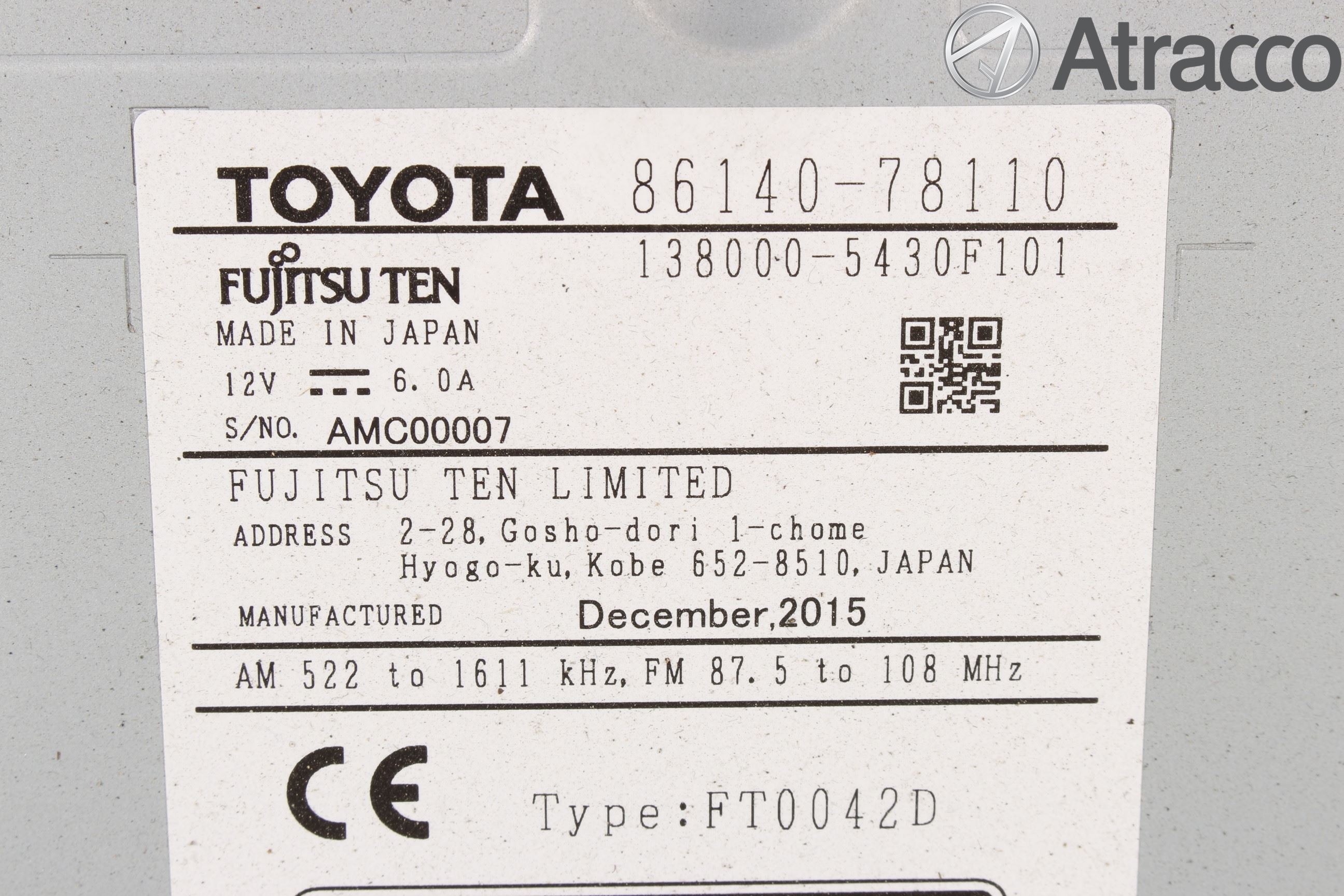 Lexus NX 300h 15-21 Cd Radio - Multimediapanel