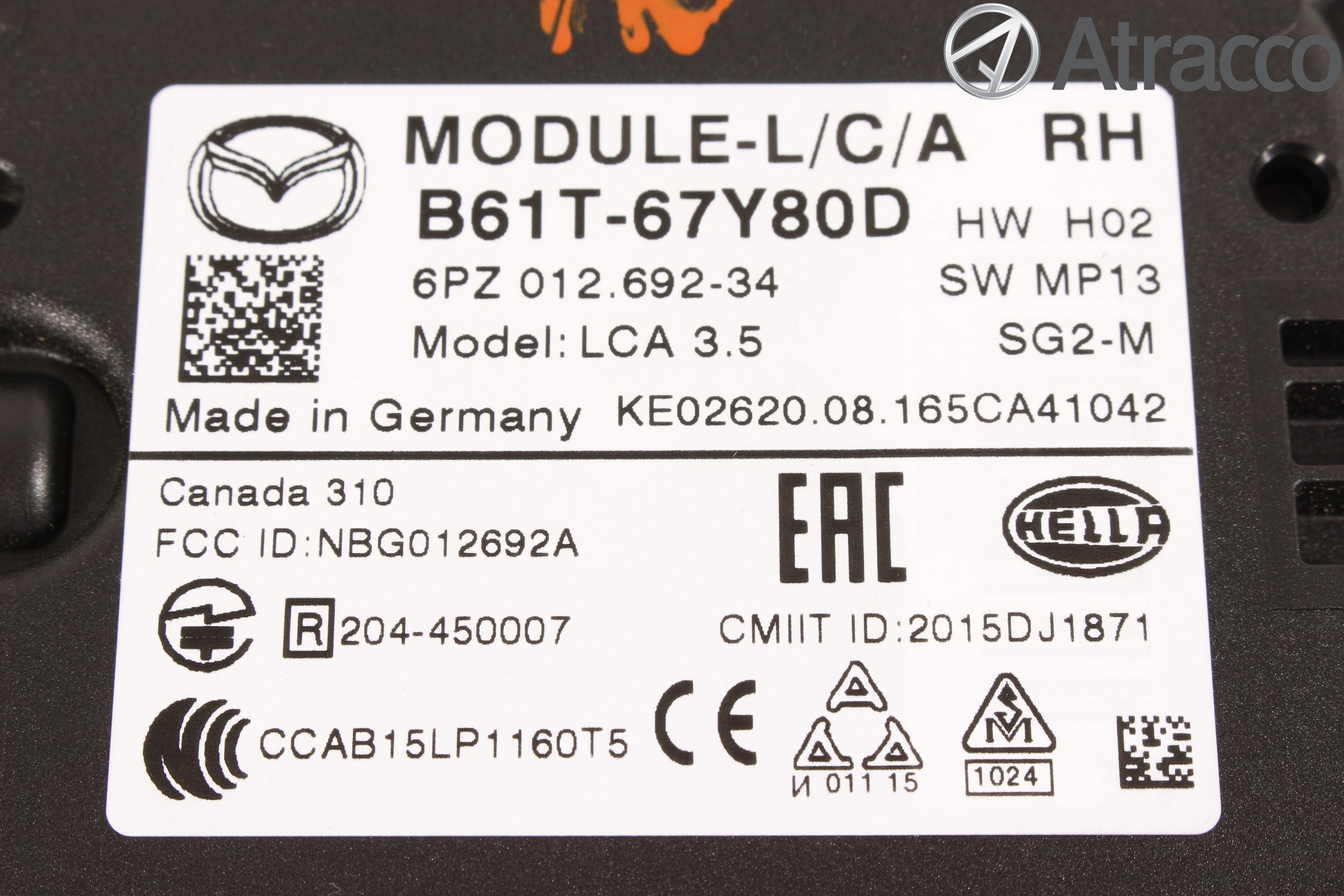 Mazda 3 III 14-19 Sensor Aktivt Kollisionsskydd