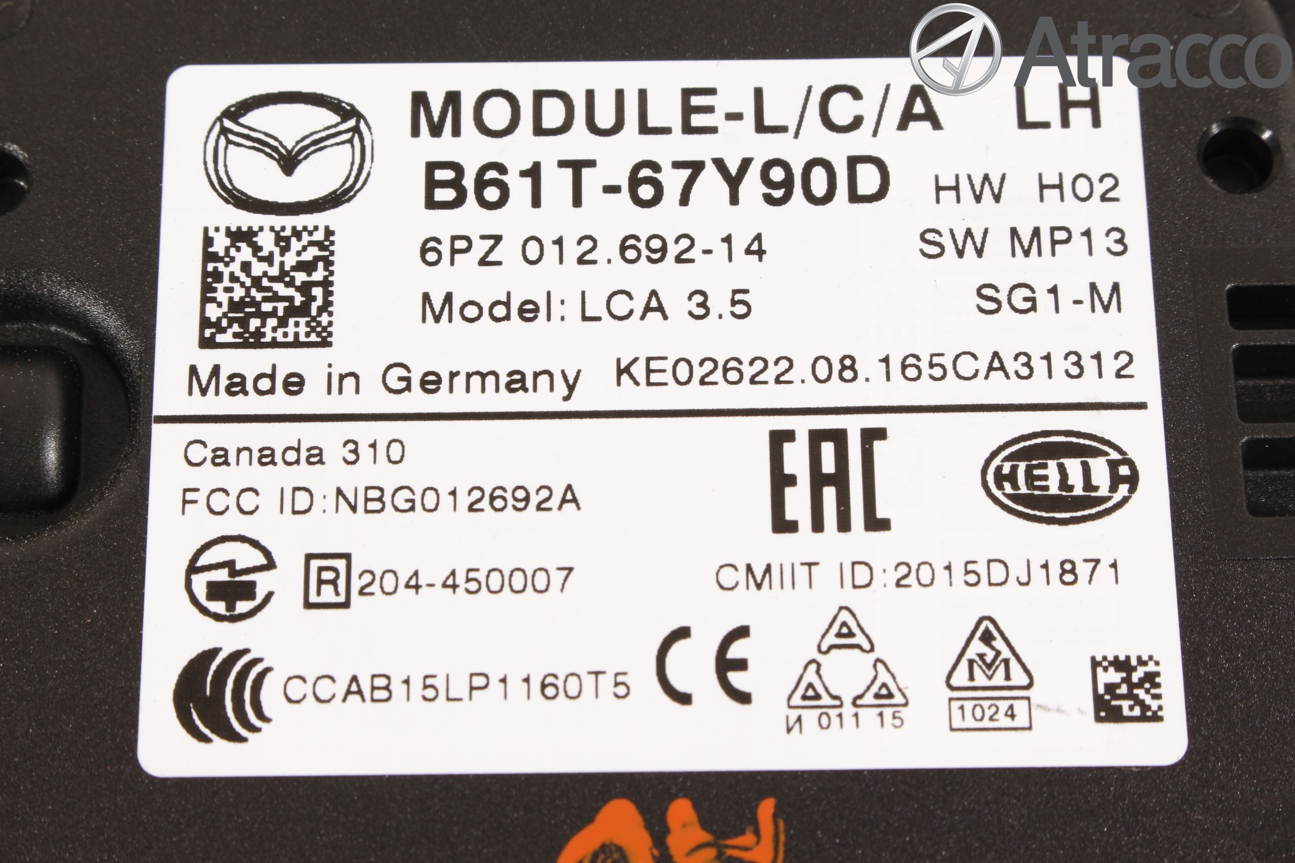 Mazda 3 III 14-19 Sensor Aktivt Kollisionsskydd