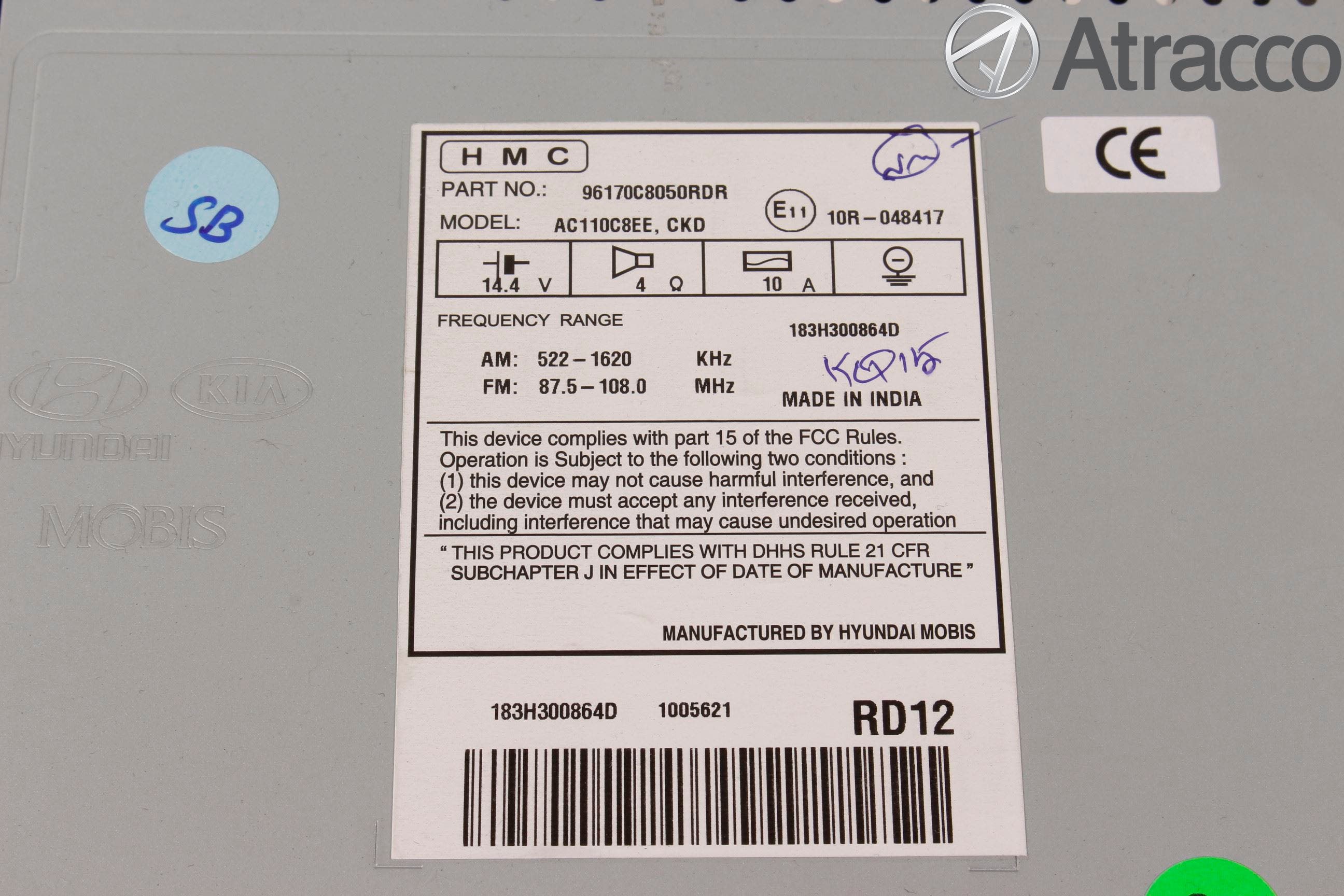 Hyundai i20 GB 15-20 Cd Radio - Multimediapanel