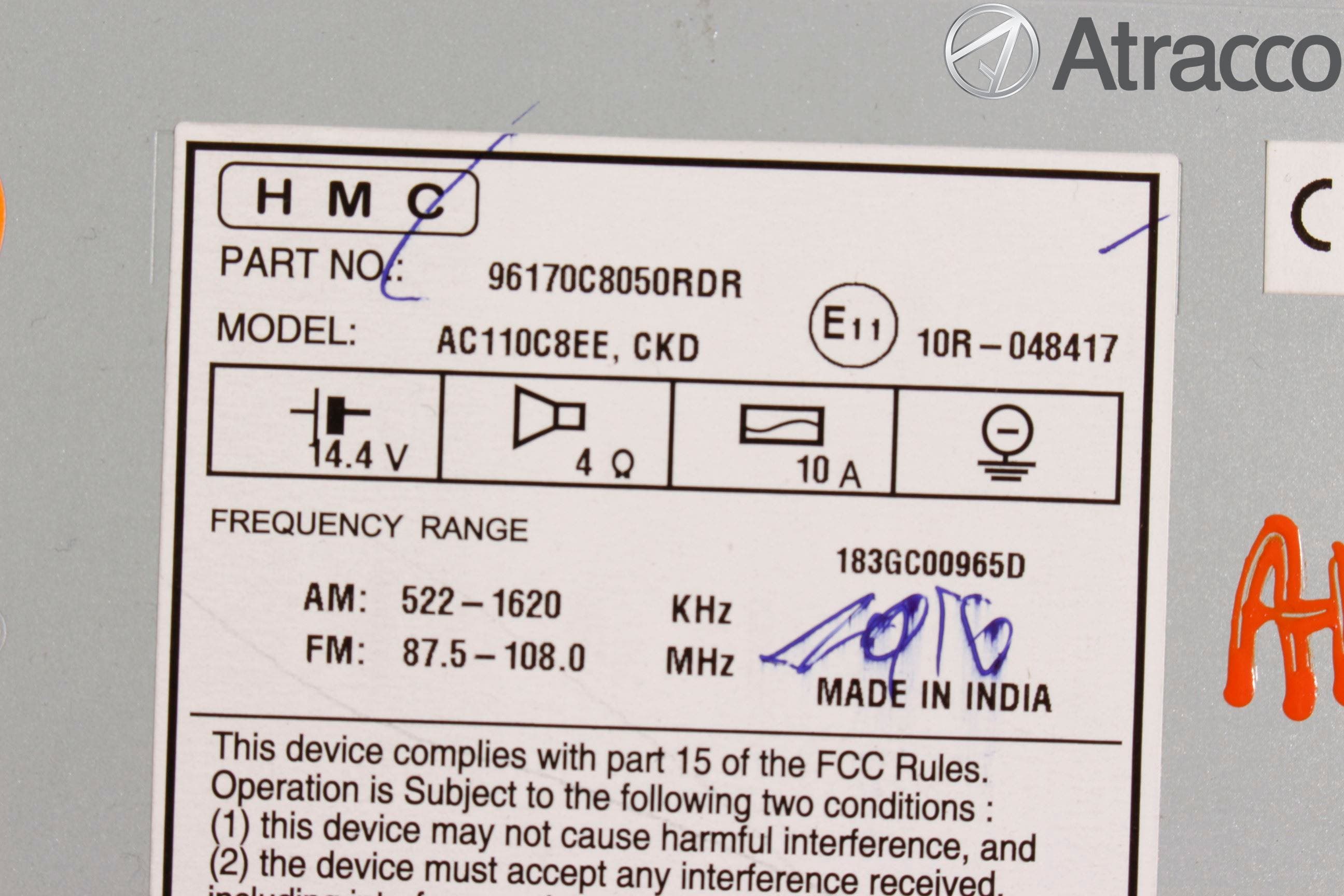 Hyundai i20 GB 15-20 Cd Radio - Multimediapanel