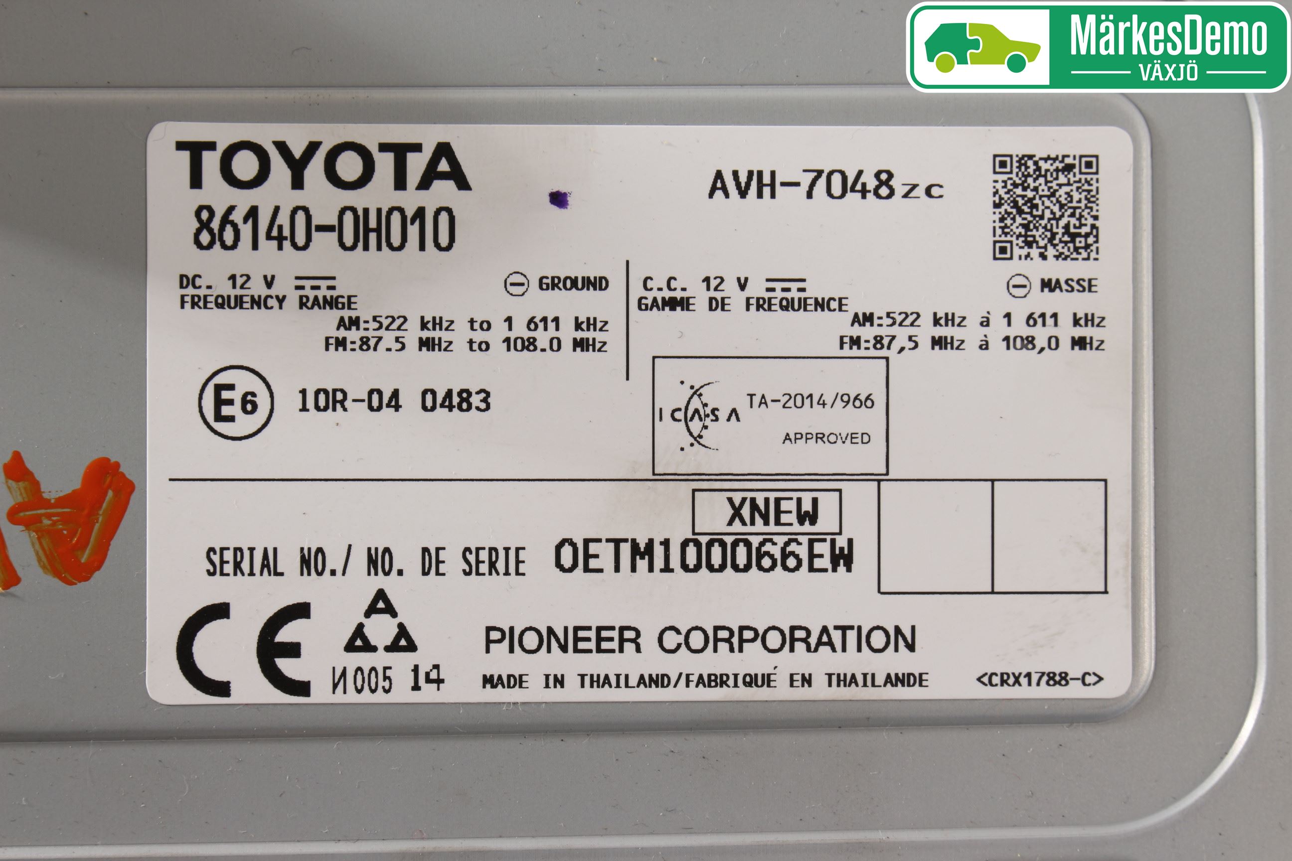 Toyota AYGO 15-21 Cd Radio - Multimediapanel