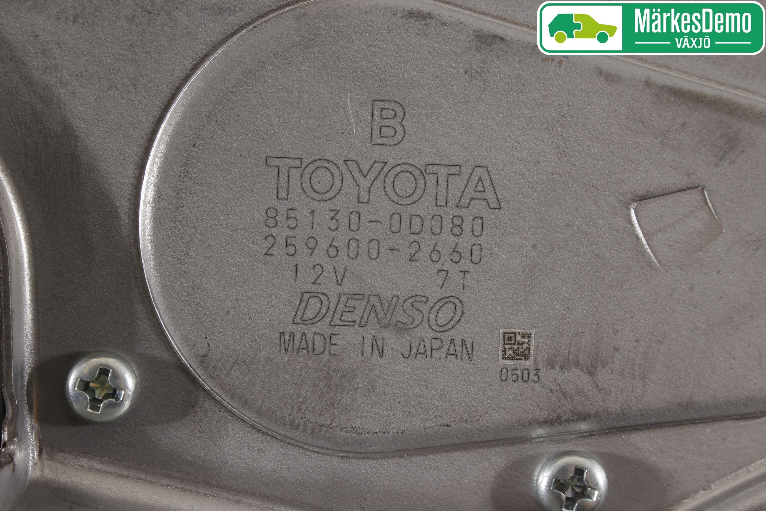 Toyota YARIS XP130 15-20 Torkarmotor Baklucka