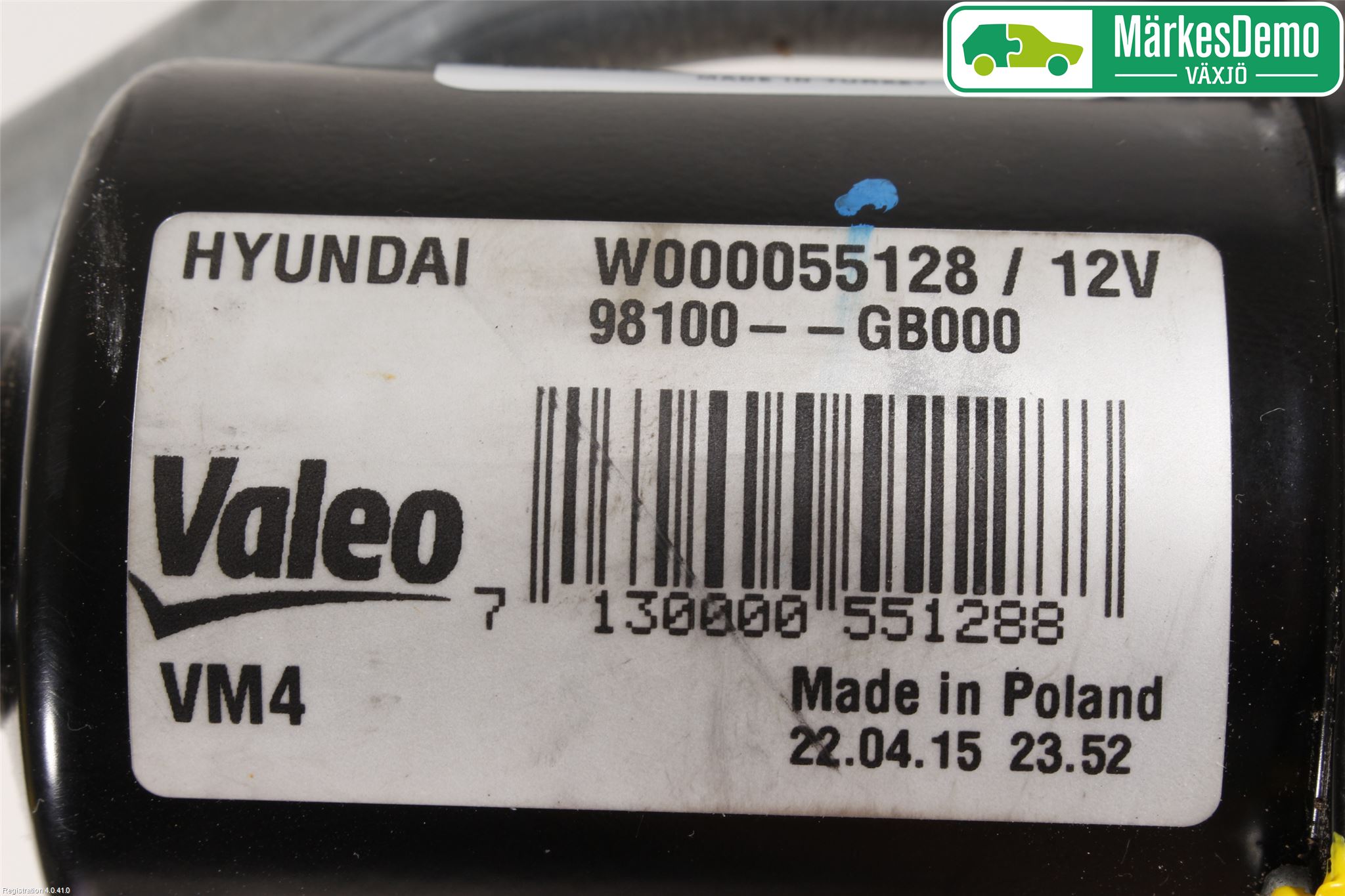 Hyundai i20 GB 15-20 Torkarmekanism Vindruta