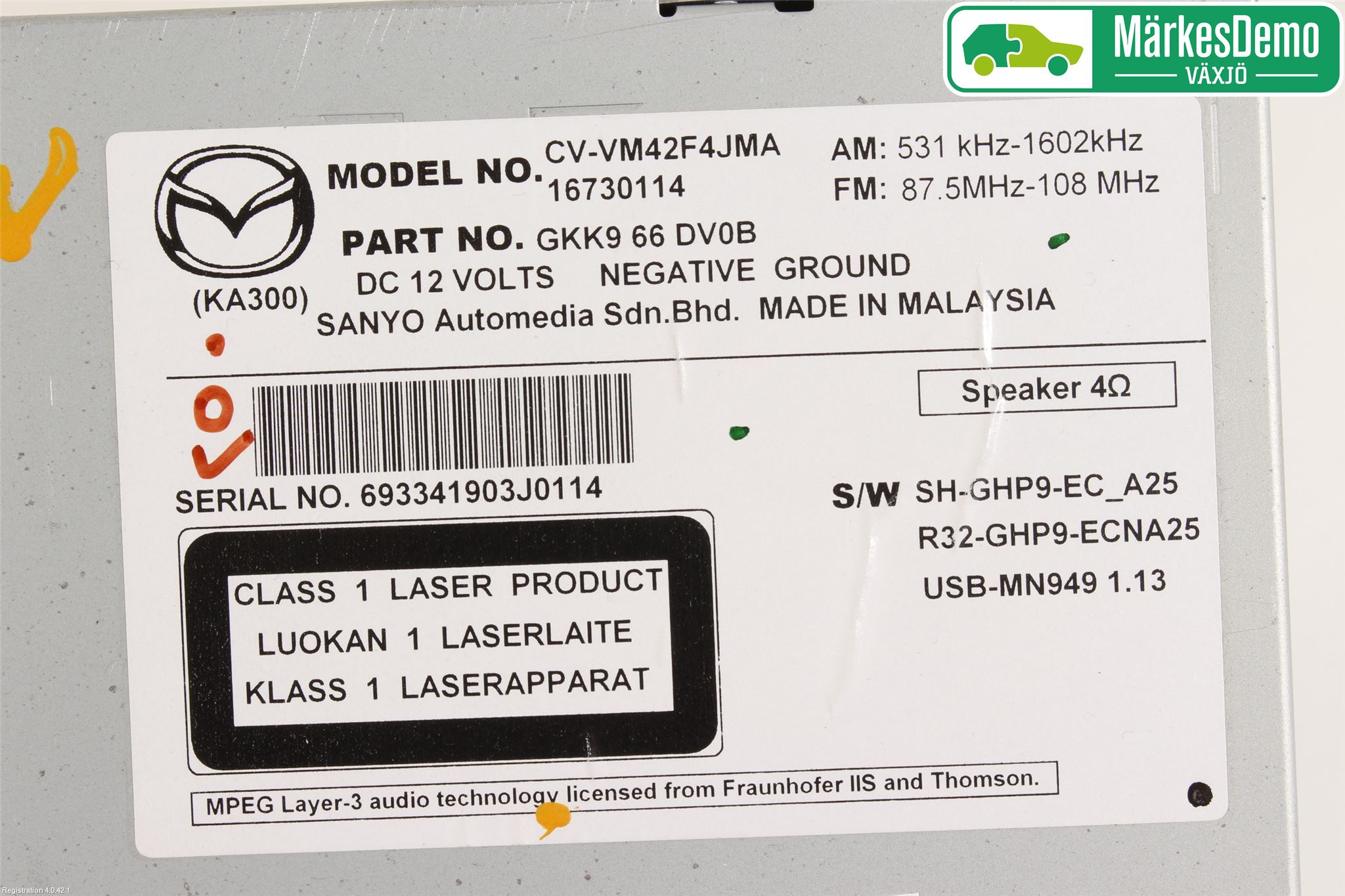 Mazda CX-5 12-17 Cd Radio - Multimediapanel