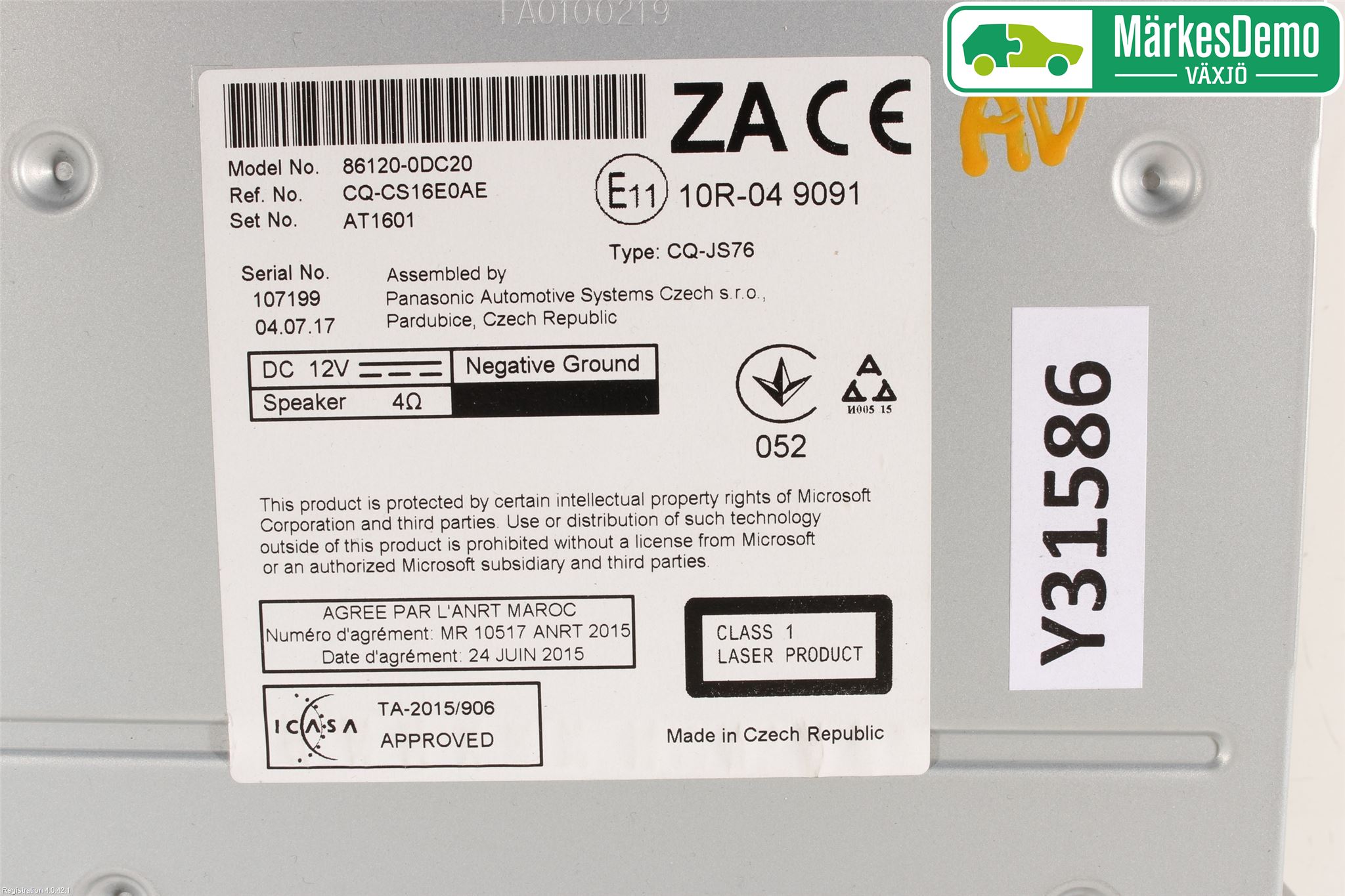 Toyota YARIS XP130 15-20 Cd Radio - Multimediapanel