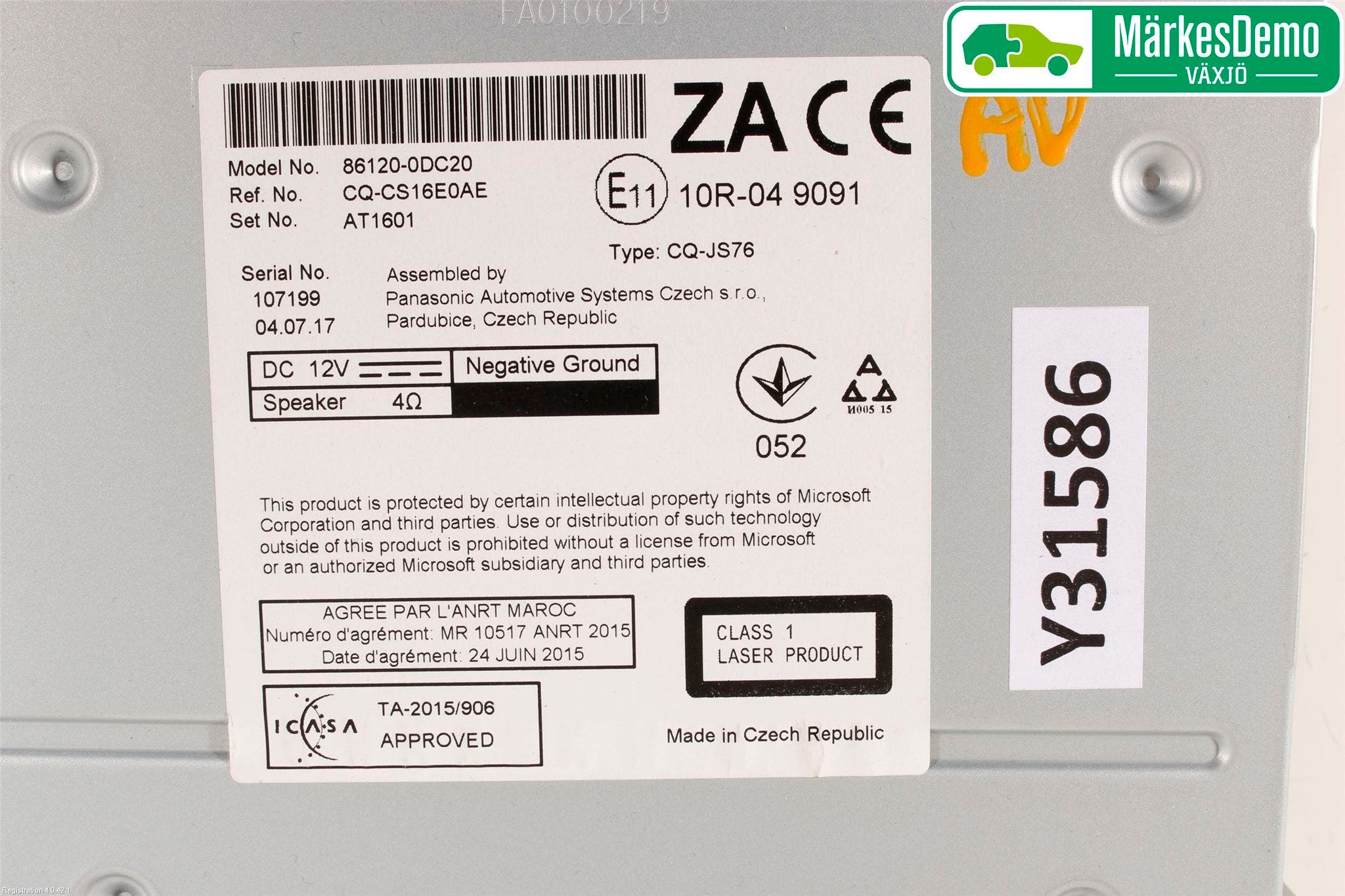 Toyota YARIS XP130 15-20 Cd Radio - Multimediapanel