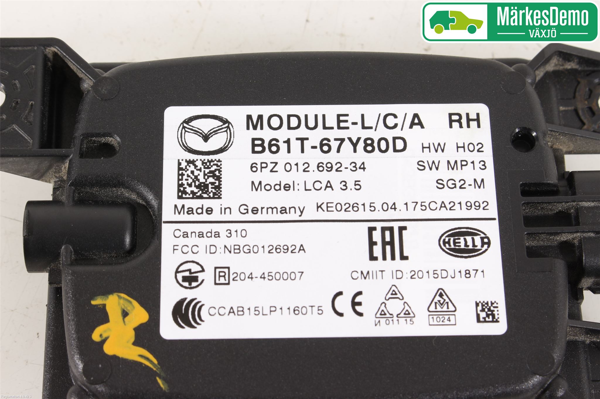 Mazda 3 III 14-19 Sensor Aktivt Kollisionsskydd