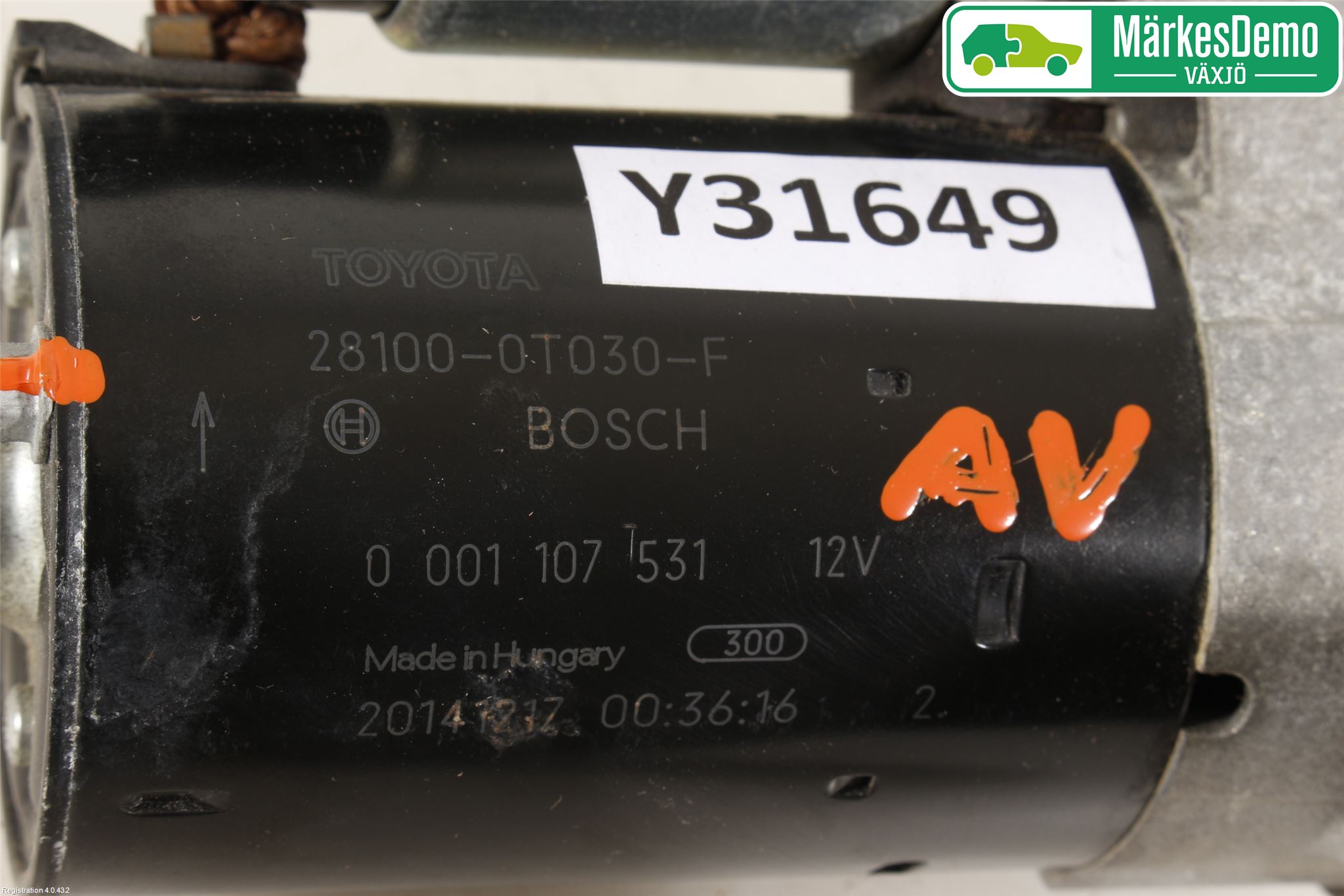 Toyota AURIS 13-19 Startmotor