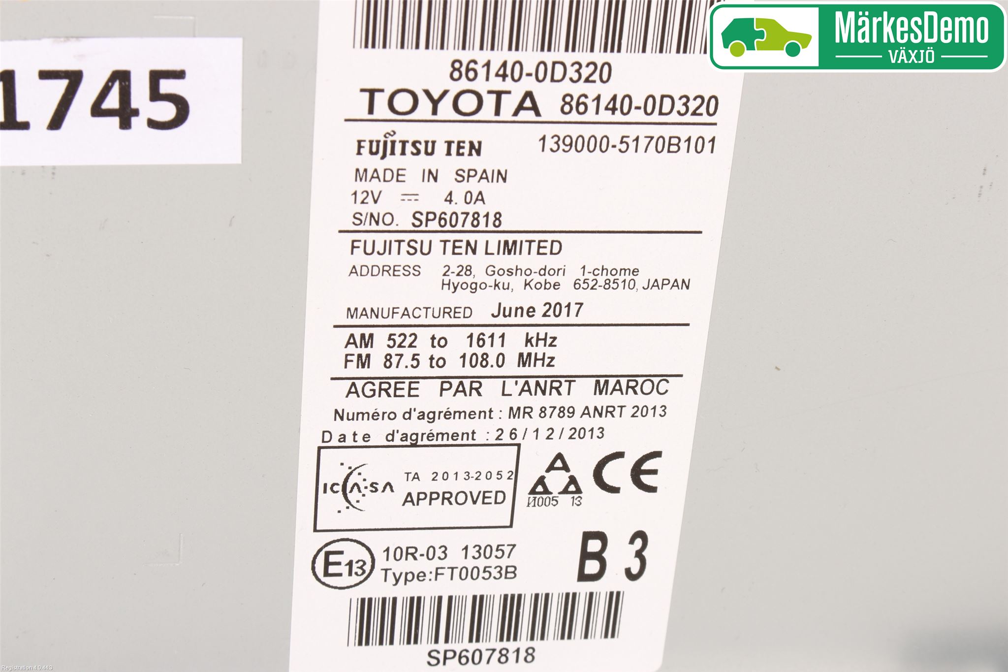 Toyota YARIS XP130 15-20 Cd Radio - Multimediapanel