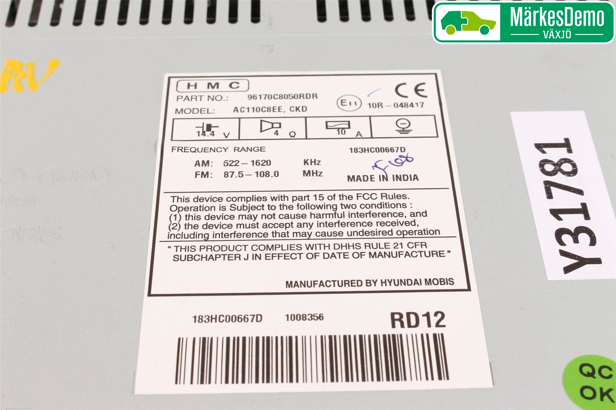 Hyundai i20 GB 15-20 Cd Radio - Multimediapanel