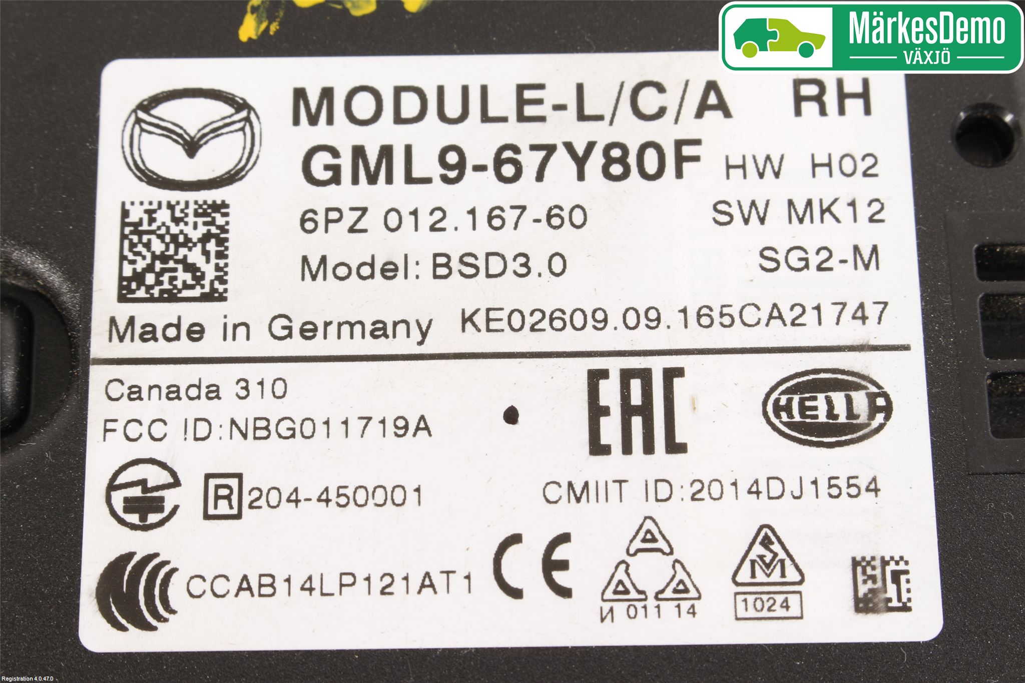 Mazda 6 13- Sensor Aktivt Kollisionsskydd