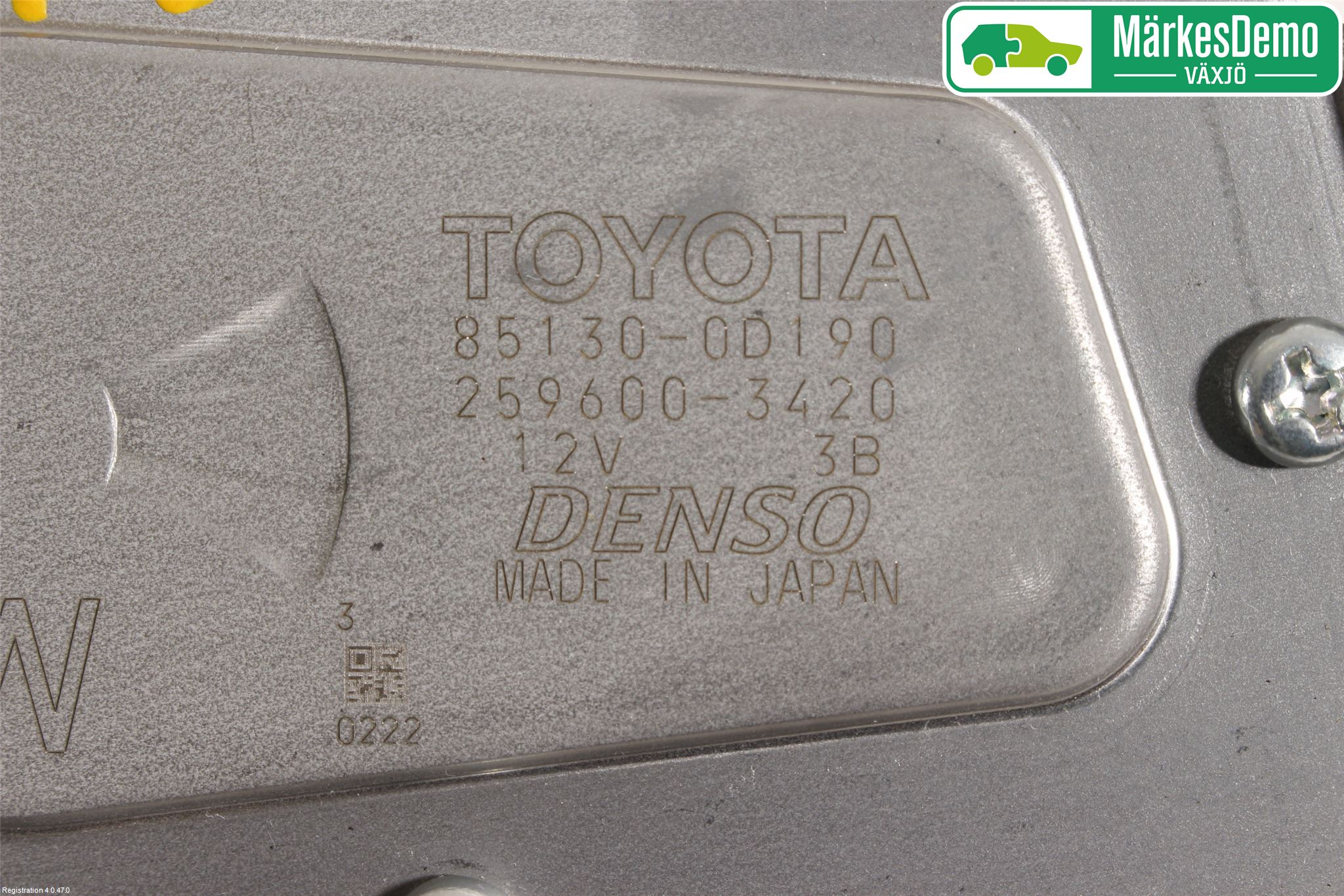 Toyota YARIS XP130 15-20 Torkarmotor Baklucka