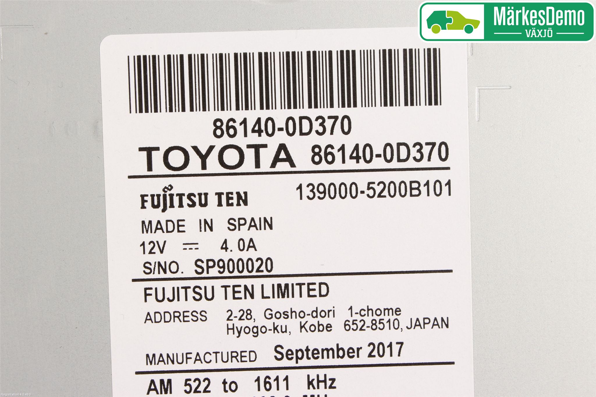 Toyota YARIS XP130 15-20 Cd Radio - Multimediapanel
