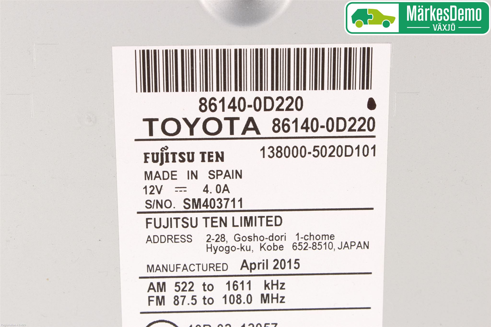 Toyota YARIS XP130 15-20 Cd Radio - Multimediapanel