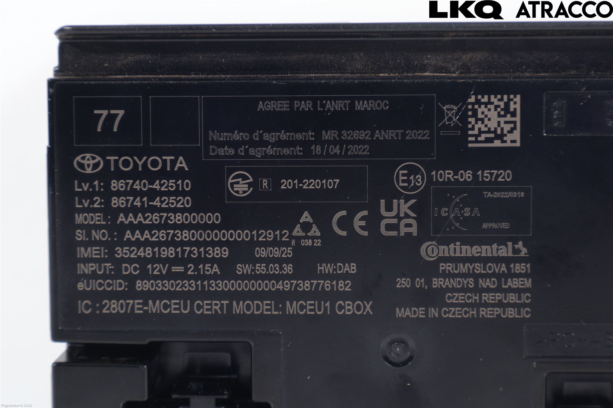 Toyota bZ4X EA10 22- Styrenhet Övrigt