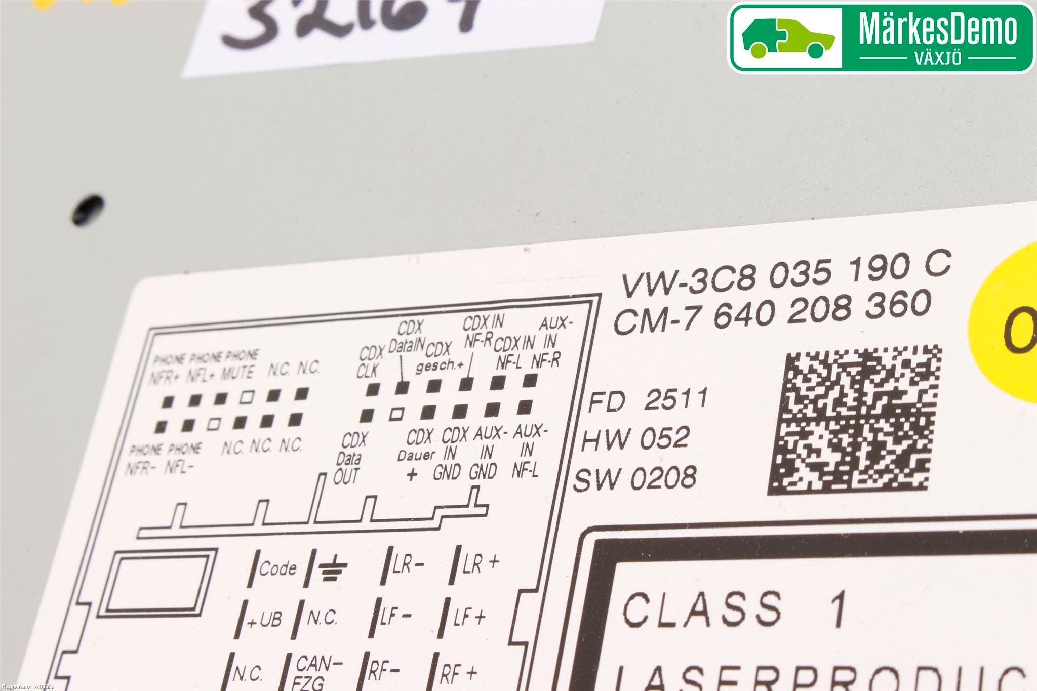 Volkswagen VW GOLF VI 09-13 Cd Radio - Multimediapanel