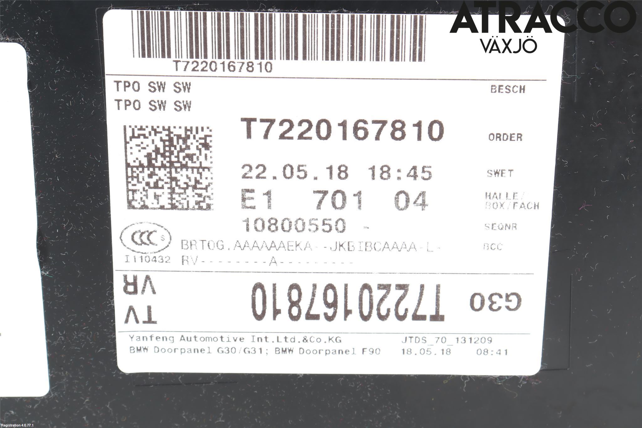 BMW 5 G30/G31/F90 17-23 Dörrklädsel Hö
