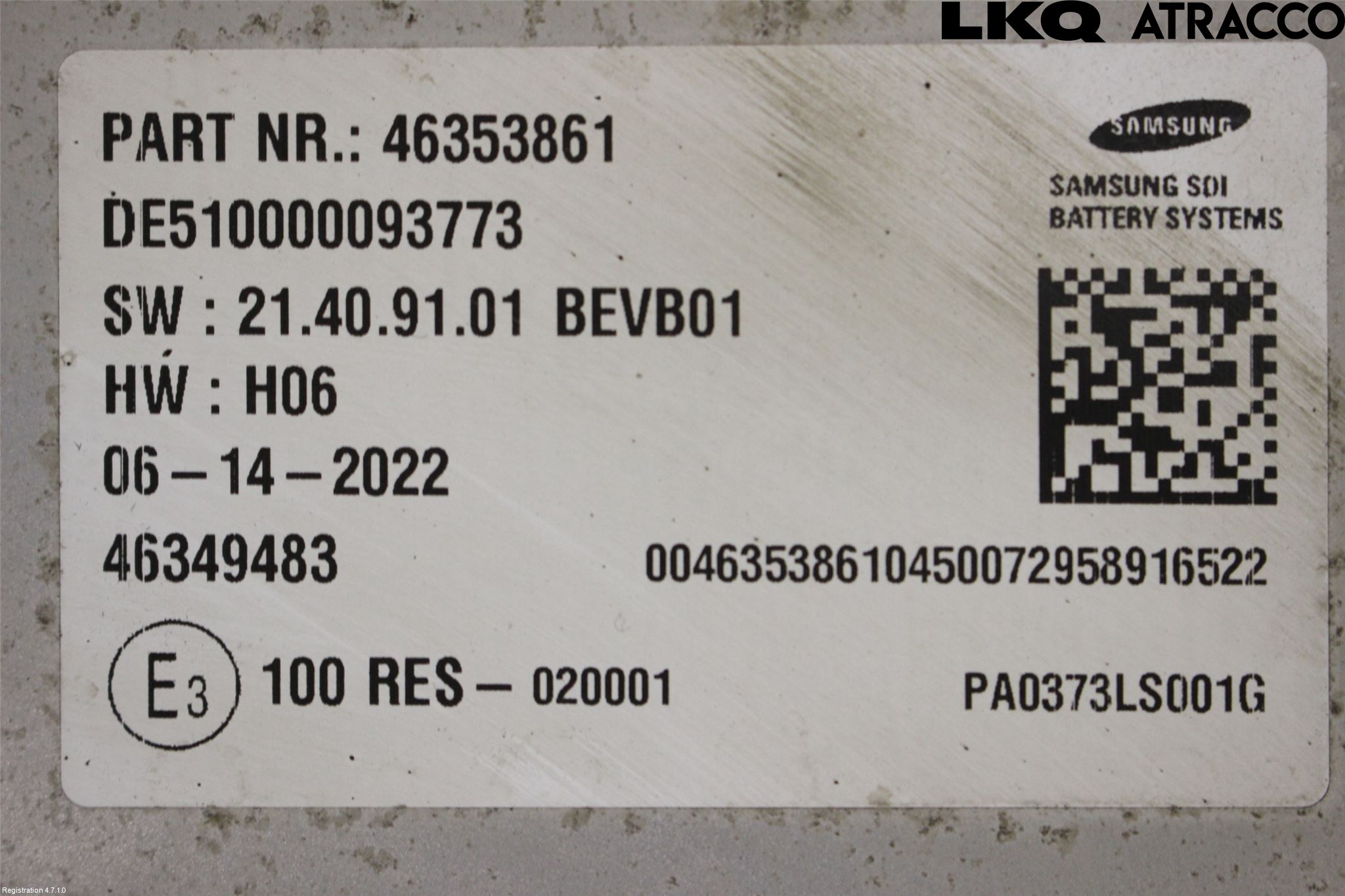 Fiat 500e 20- Batteri Högspänning