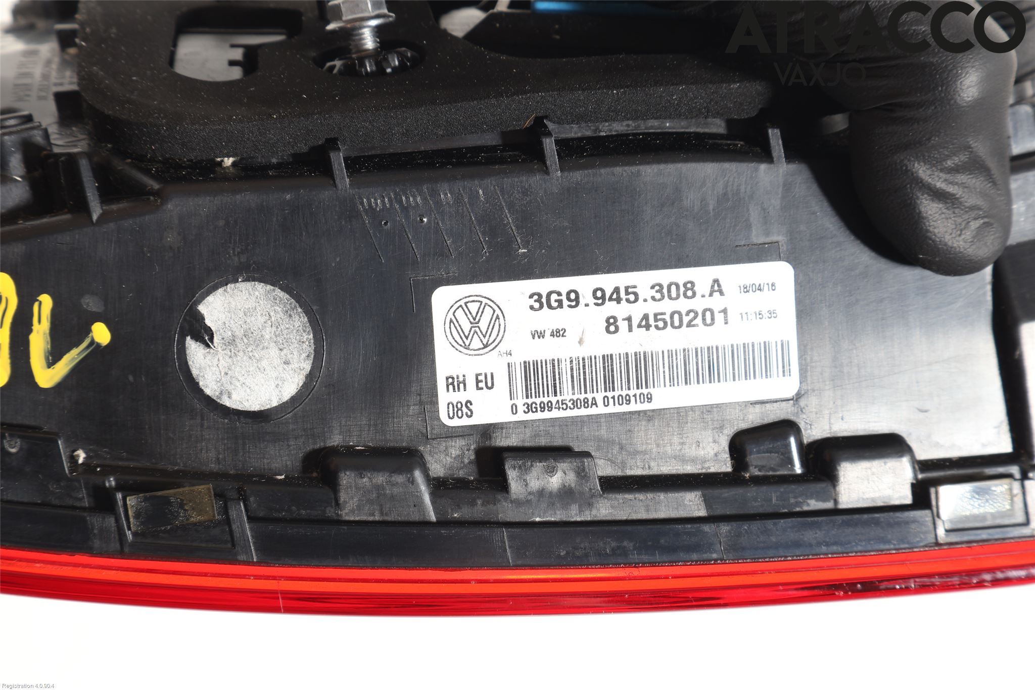 Volkswagen VW PASSAT 15-19 Bakljus Lucka Hö