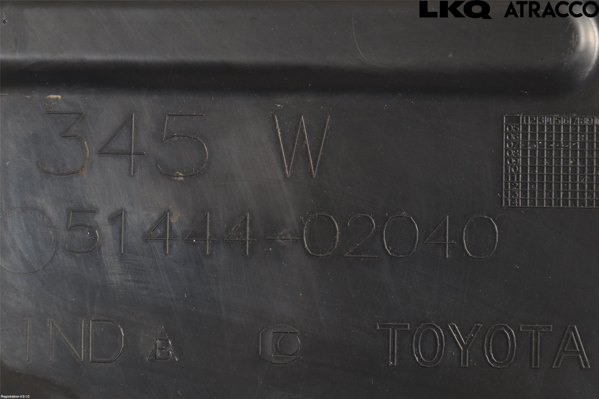 Toyota AURIS 07-09 Hasplåt Plåt-Plast