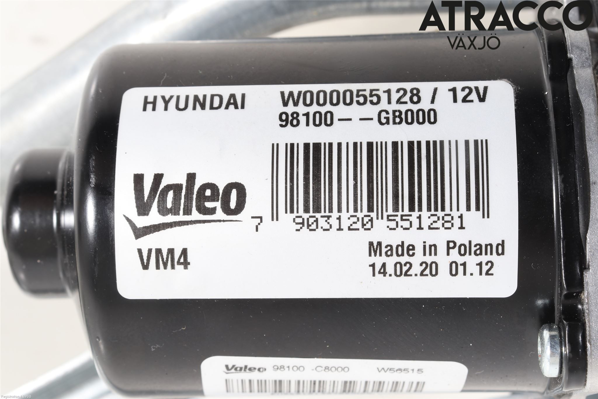 Hyundai i20 GB 15-20 Torkarmekanism Vindruta
