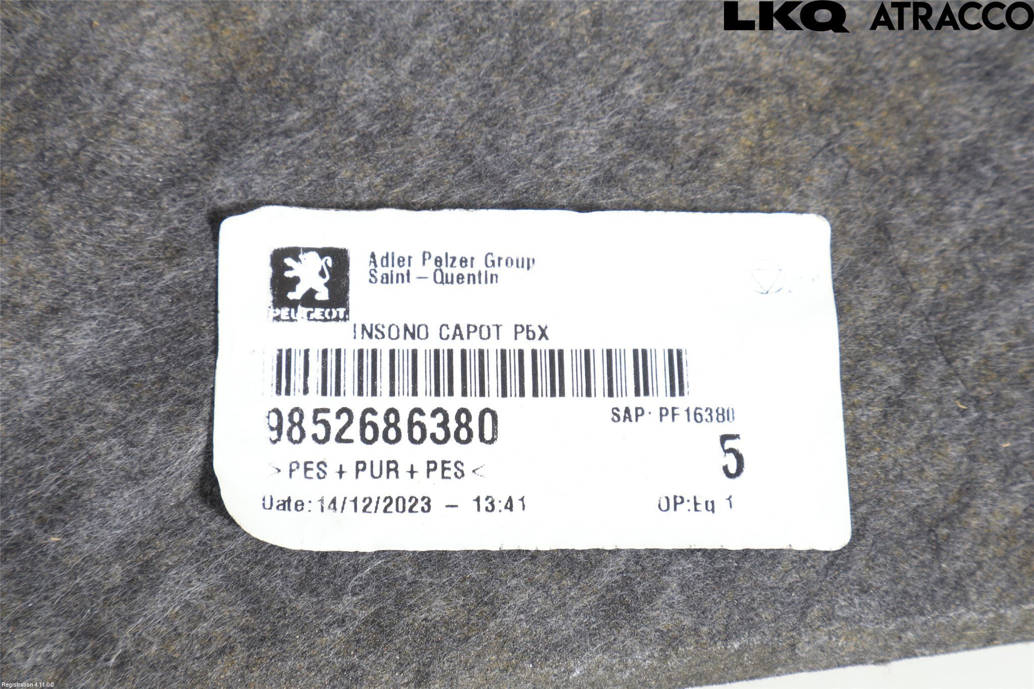 Peugeot 408 22- Huvisolering