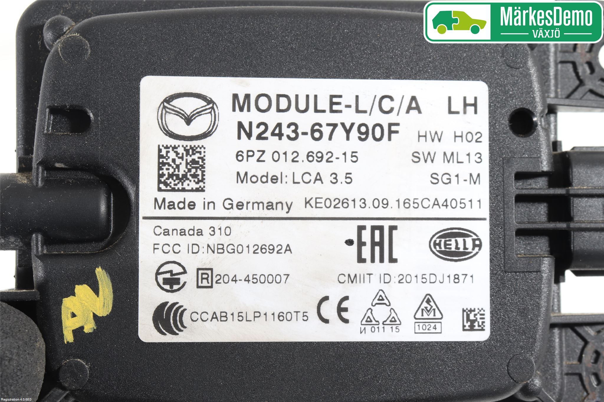 Mazda MX-5 IV (ND/ND2/ND3) MIATA 15- Sensor Aktivt Kollisionsskydd