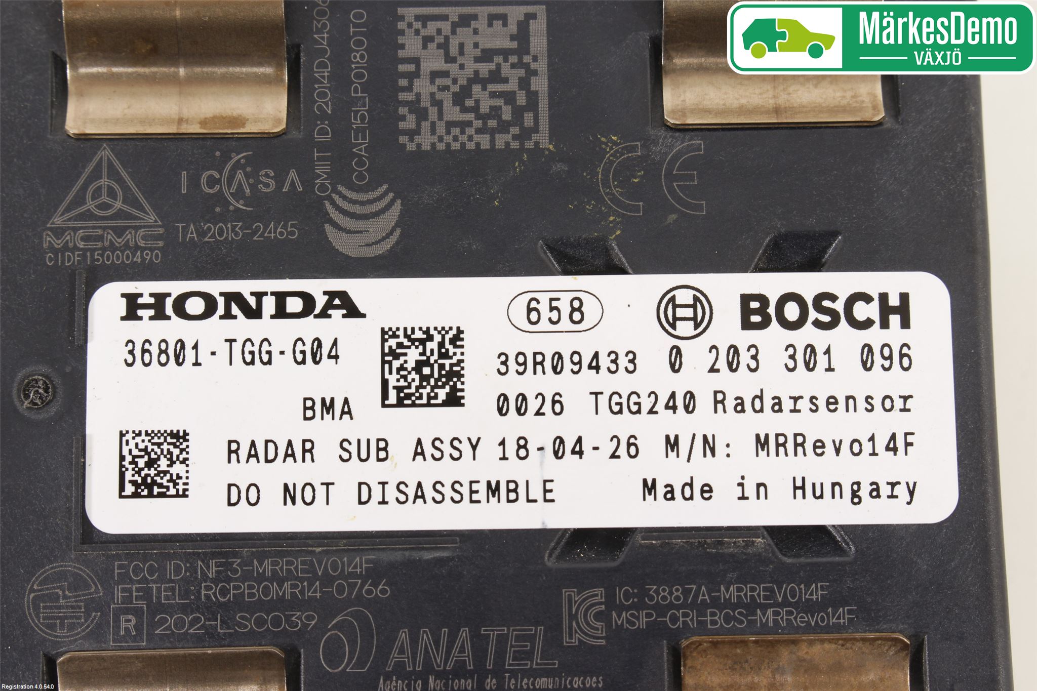 Honda CIVIC 17-22 Sensor Aktivt Kollisionsskydd