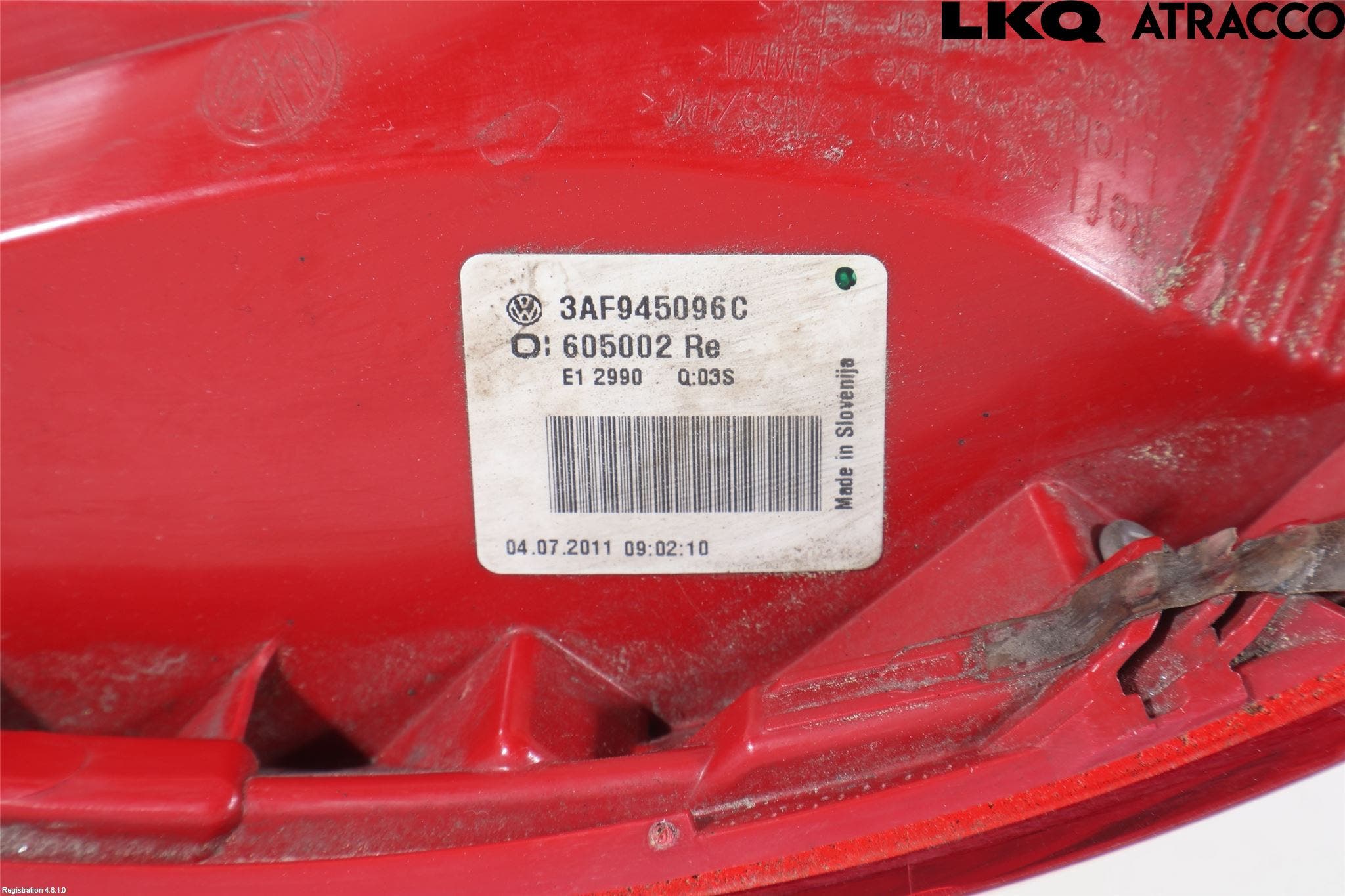 Volkswagen VW PASSAT 11-14 Bakljus Höger