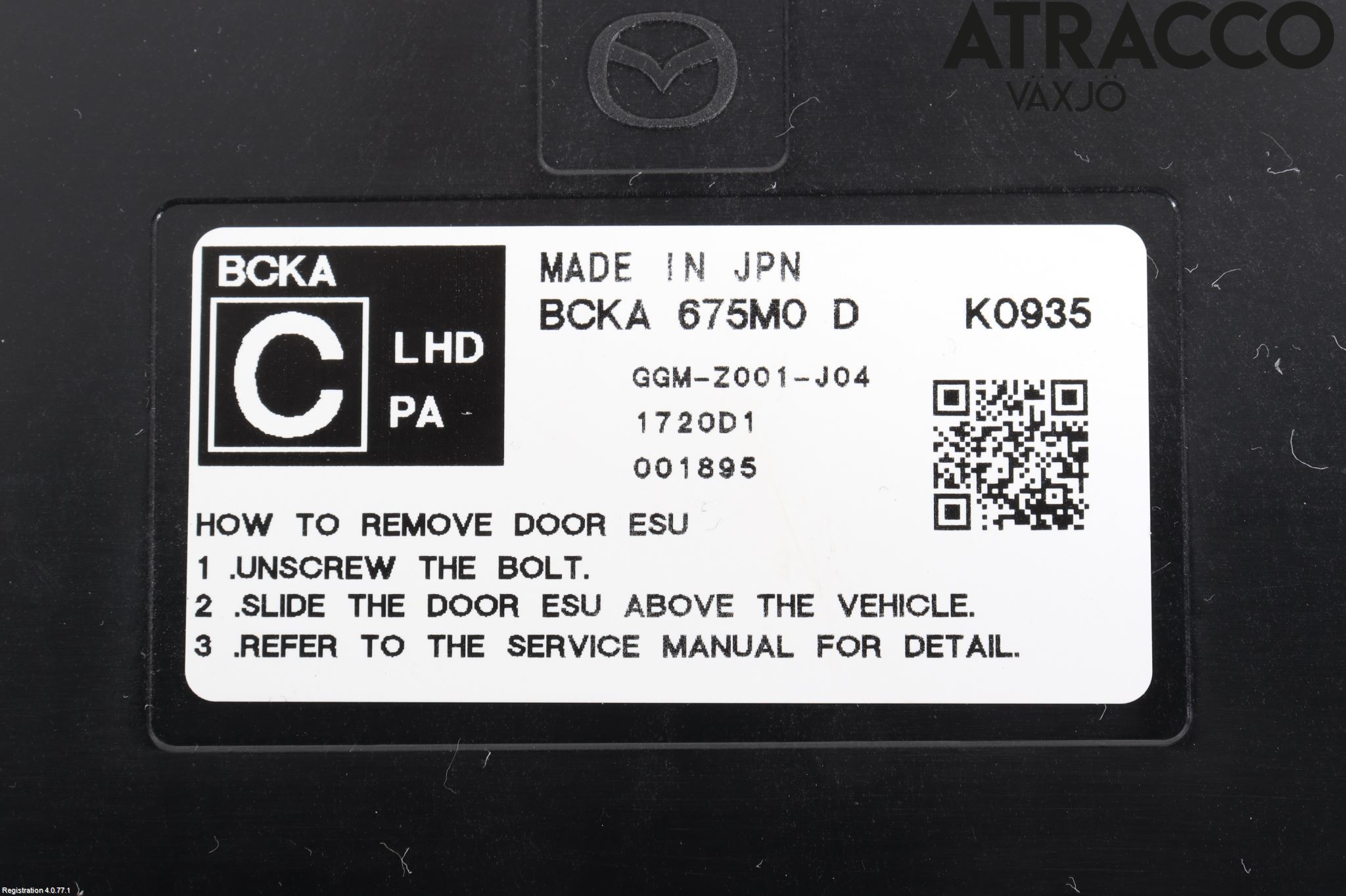 Mazda CX-30 20- Styrenhet Dörr