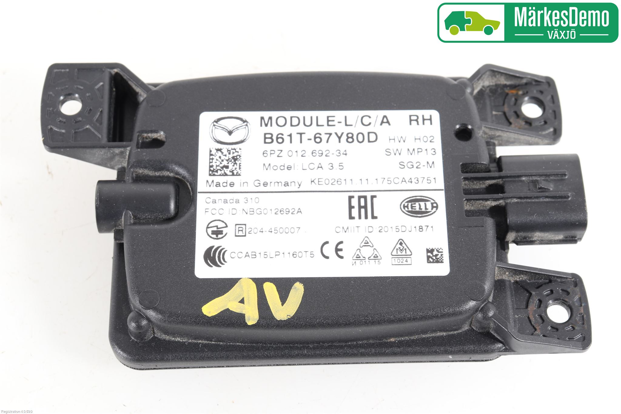Mazda 3 III 14-19 Sensor Aktivt Kollisionsskydd