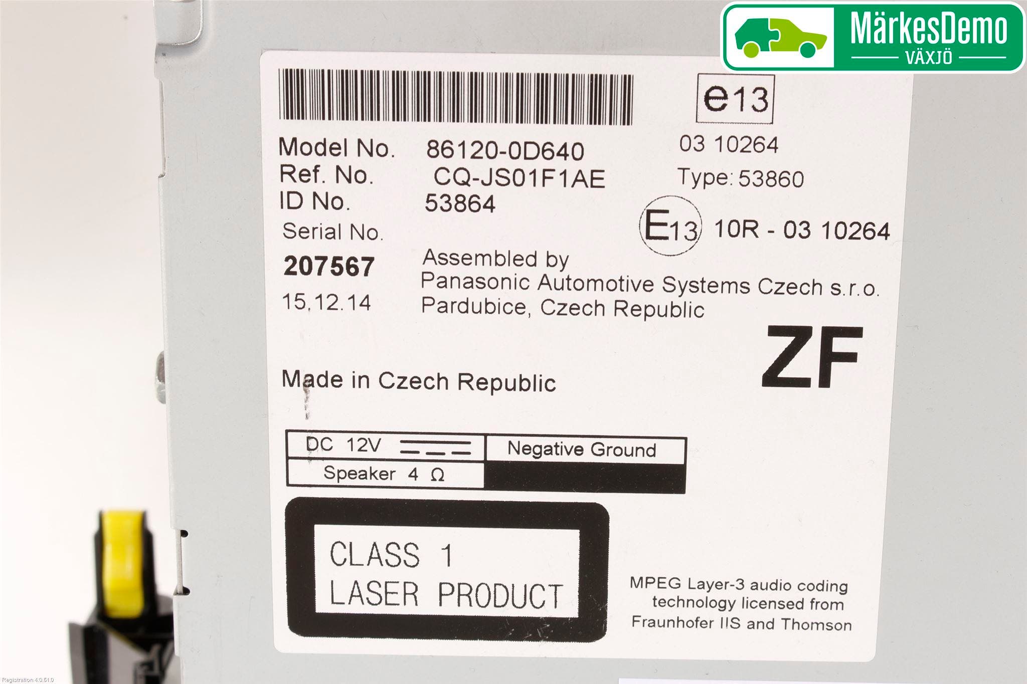 Toyota YARIS XP130 15-20 Cd Radio - Multimediapanel