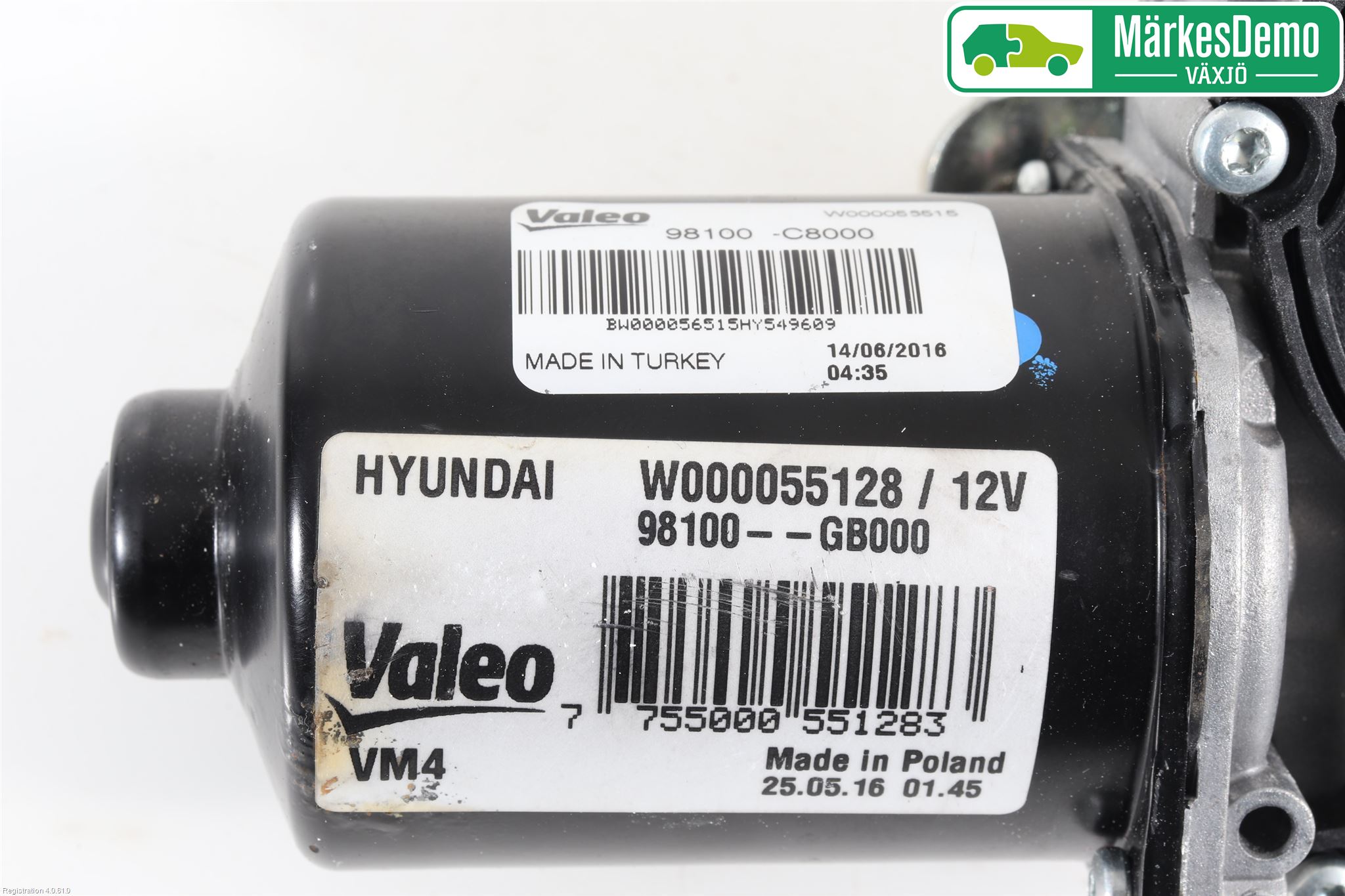 Hyundai i20 GB 15-20 Torkarmotor Vindruta