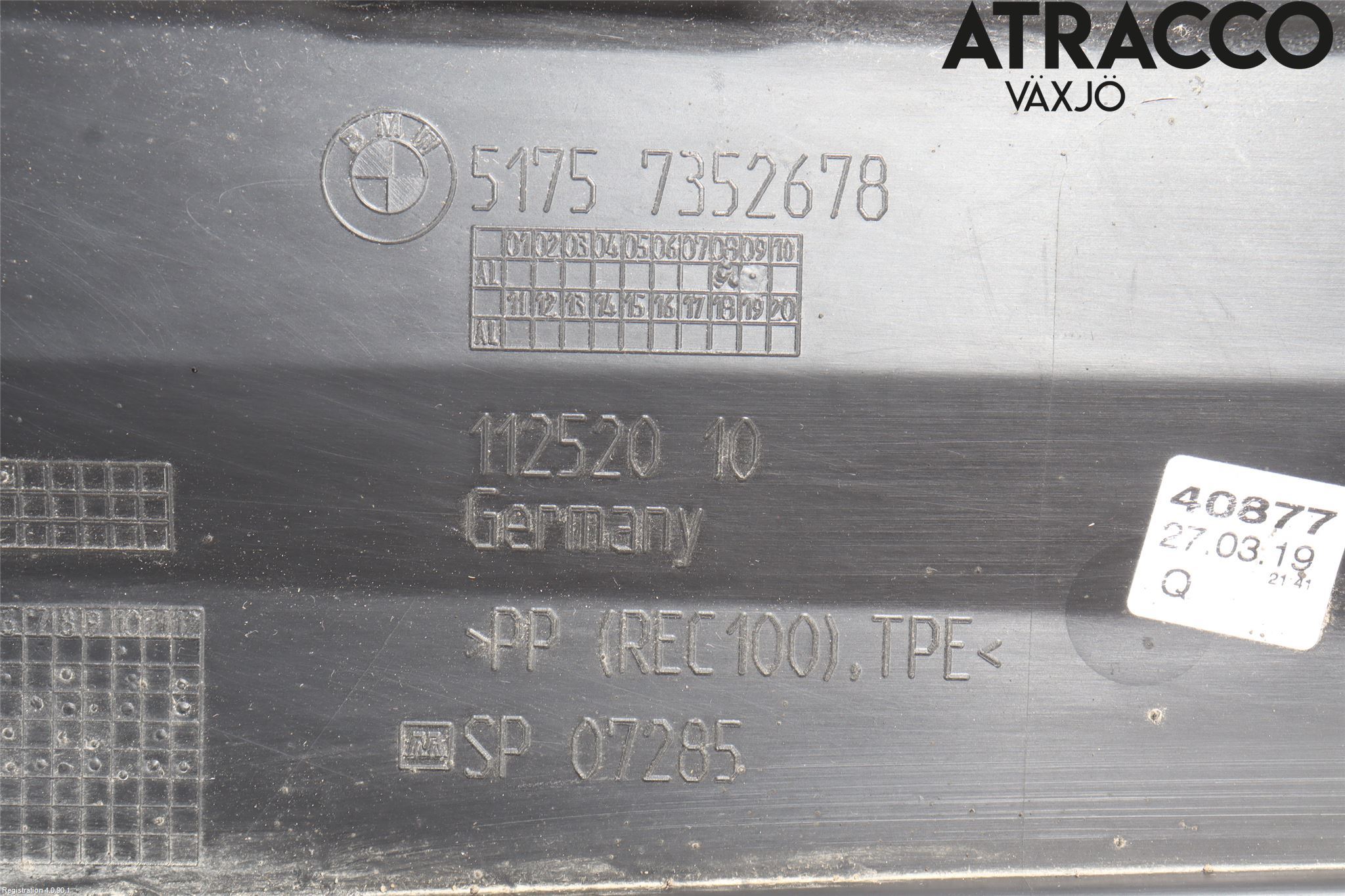 BMW 2 F45 Active Tourer 14-21 Hasplåt Plåt-Plast