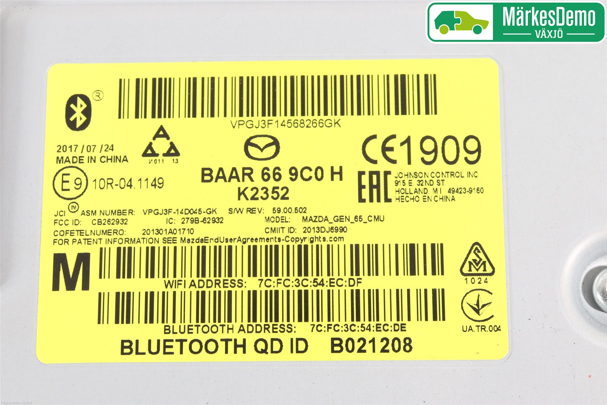 Mazda 3 III 14-19 Cd Radio - Multimediapanel