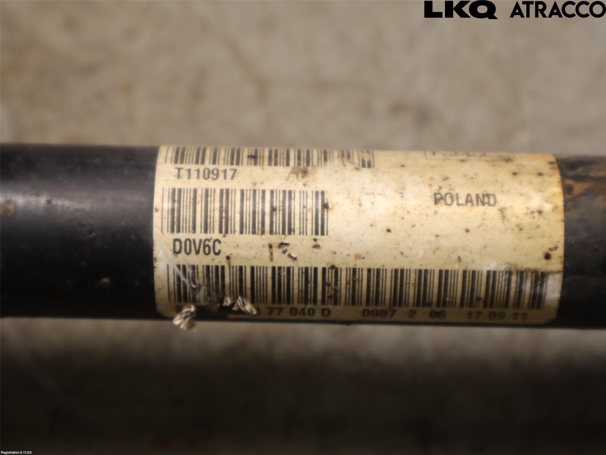 Volvo V70 08-13 Drivaxel Fram Vänster