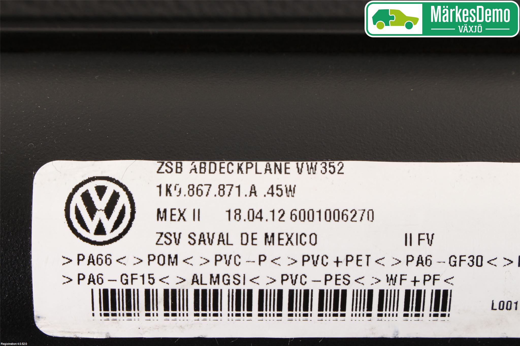 Volkswagen VW GOLF VI 09-13 Insynskydd