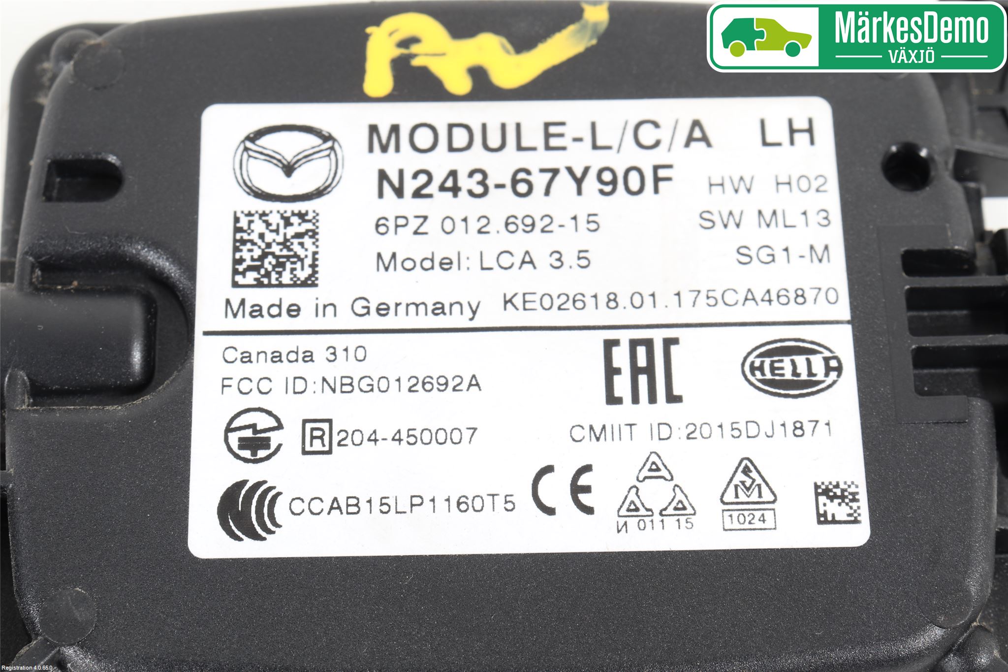 Mazda MX-5 IV (ND/ND2/ND3) MIATA 15- Sensor Aktivt Kollisionsskydd